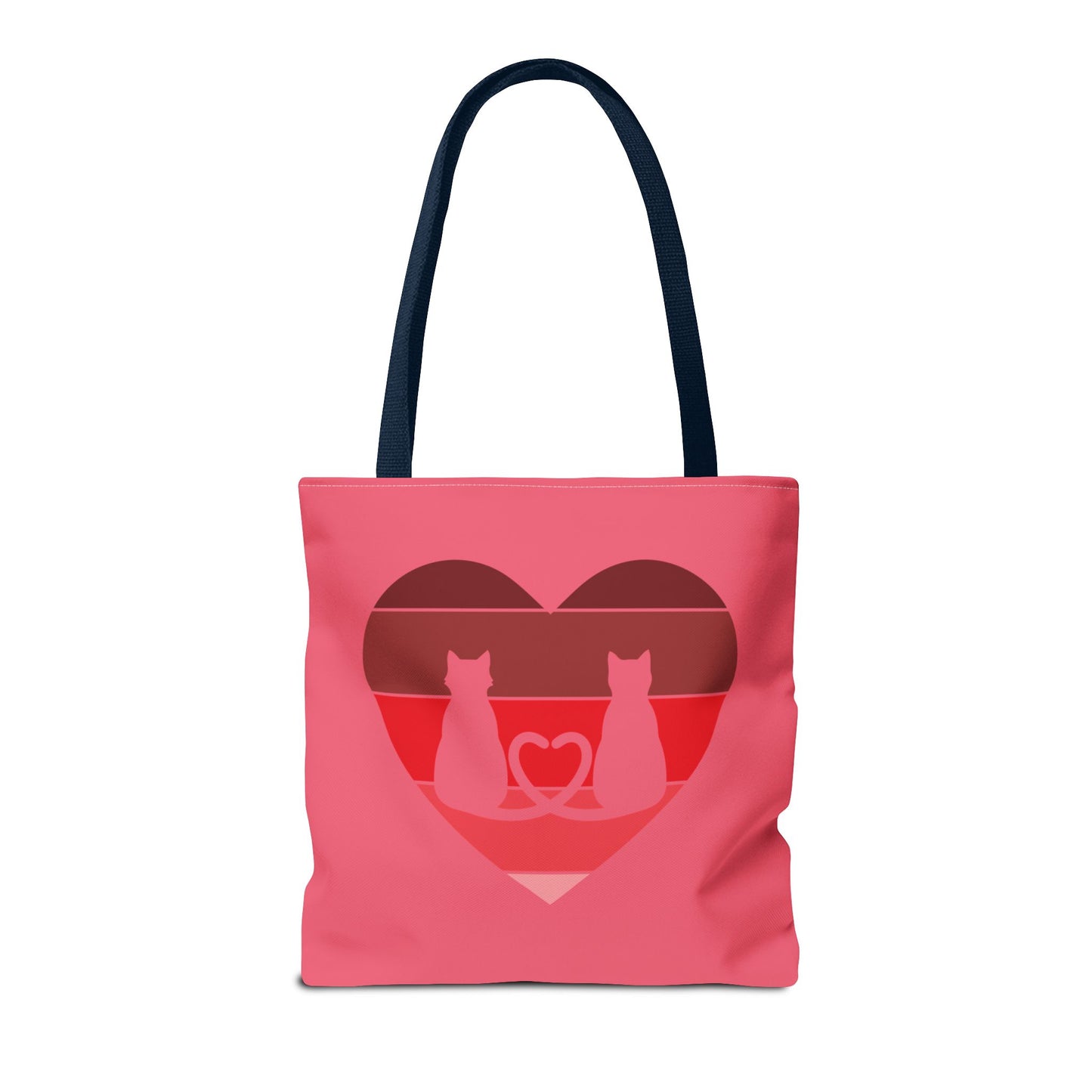Cat Tail Love Retro Heart Tote Bag