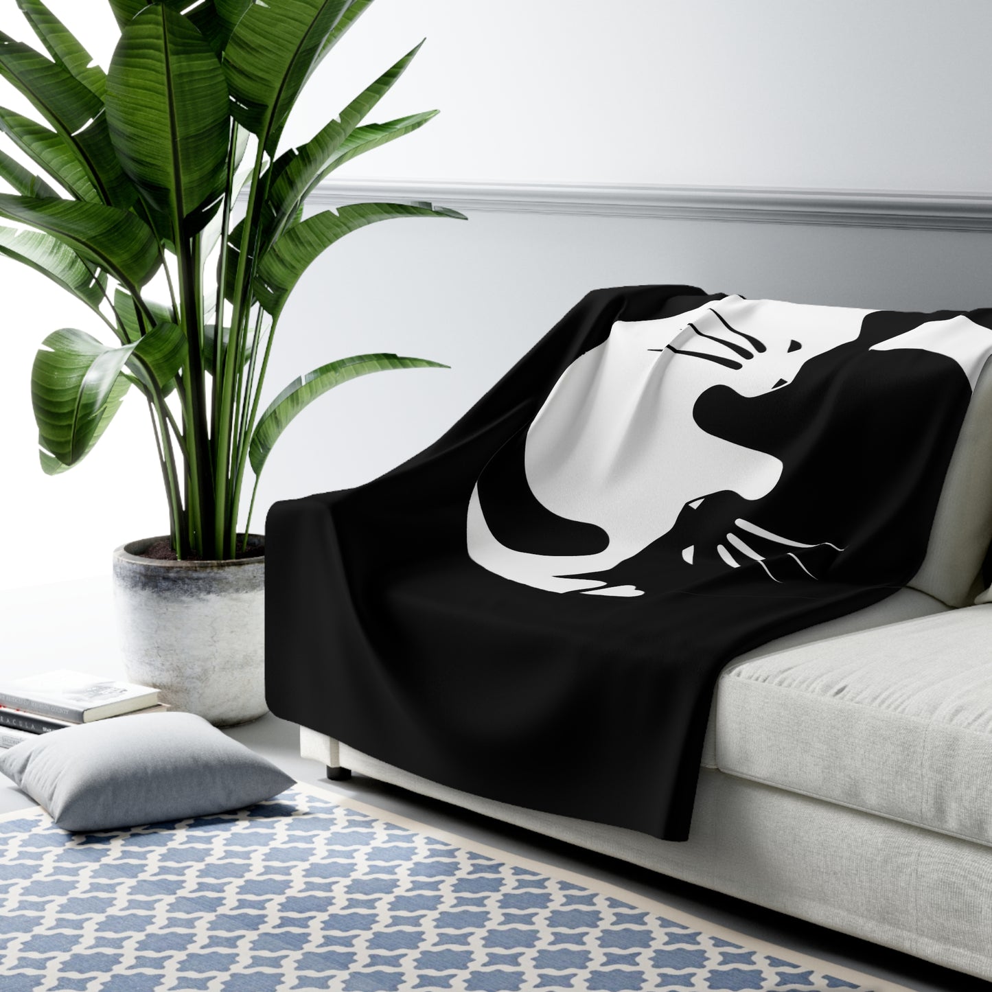 Yin Yang Kitties Sherpa Fleece Blanket