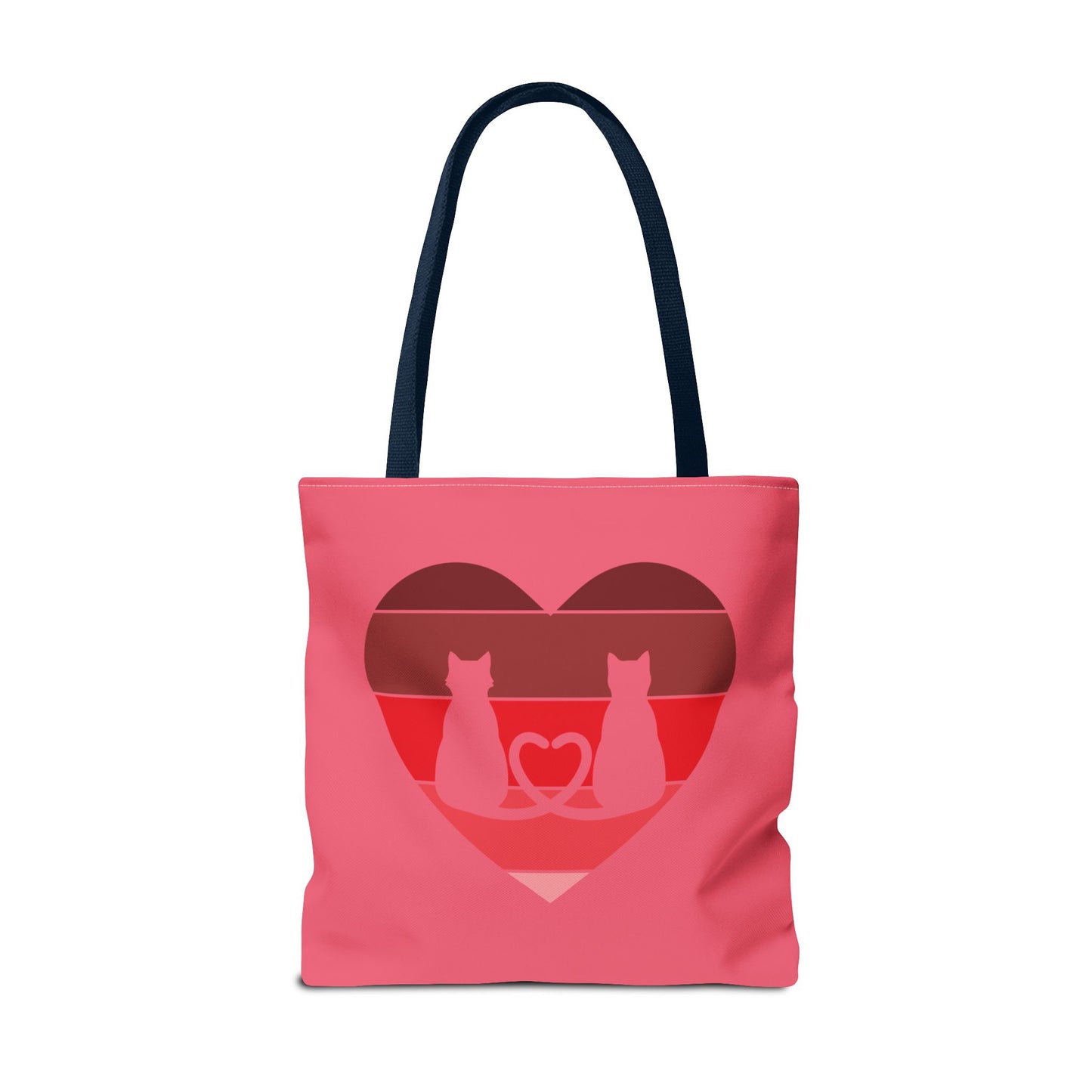 Cat Tail Love Retro Heart Tote Bag