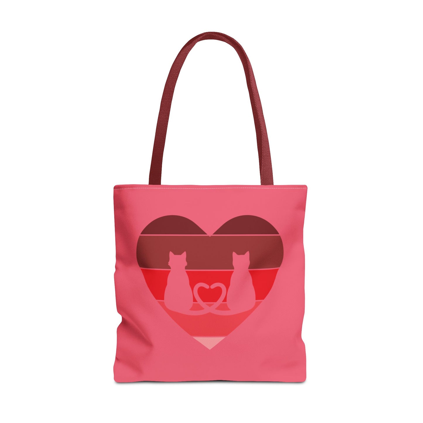 Cat Tail Love Retro Heart Tote Bag