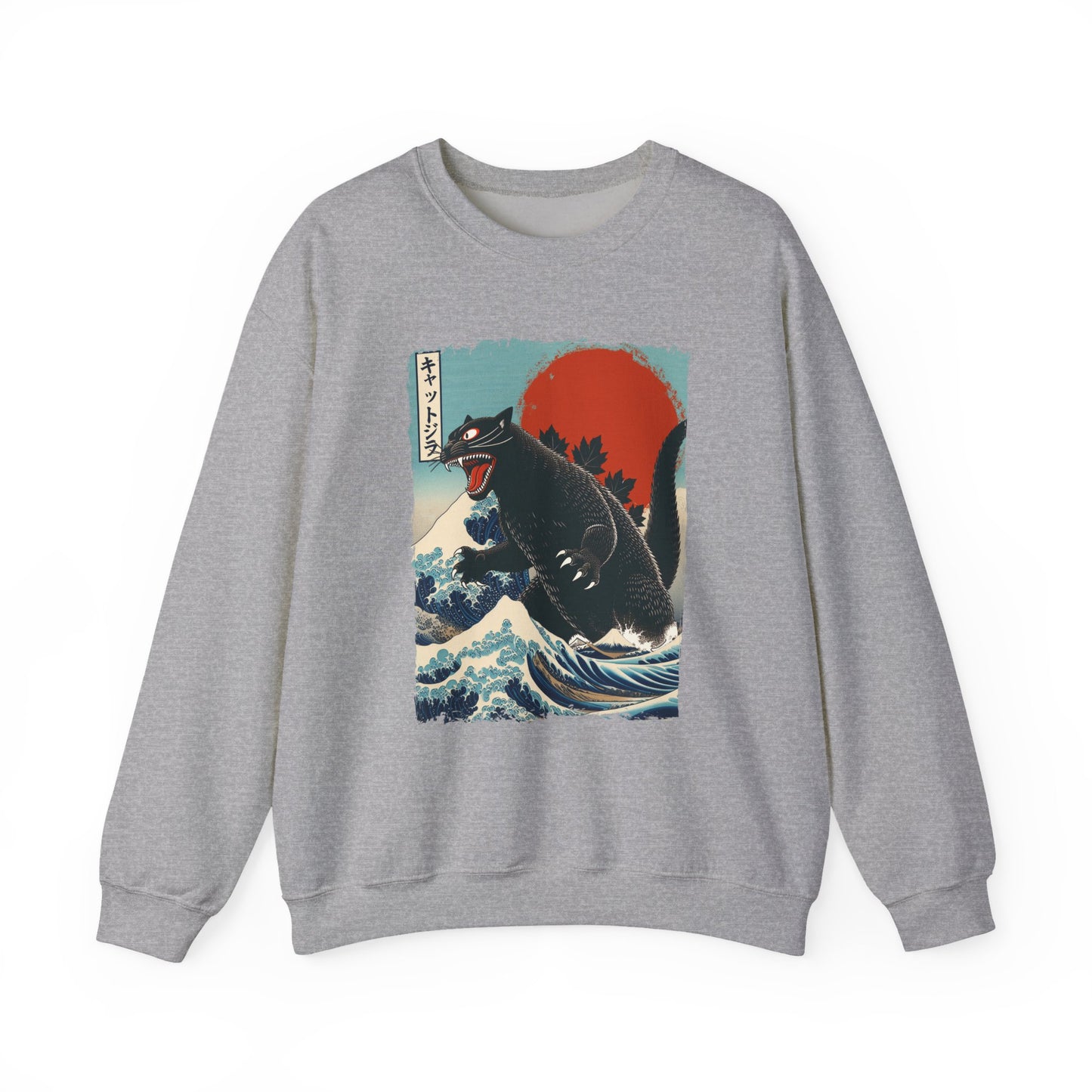 Catzilla Japanese Art Crewneck Sweatshirt