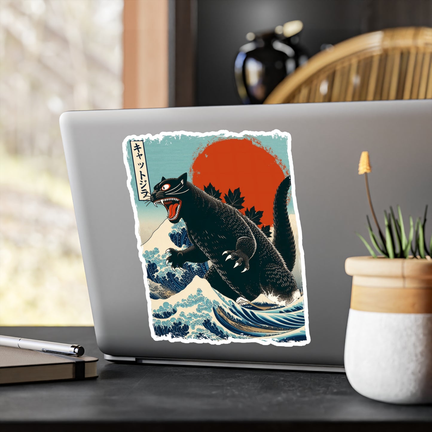 Catzilla Japanese Art Vinyl Decal