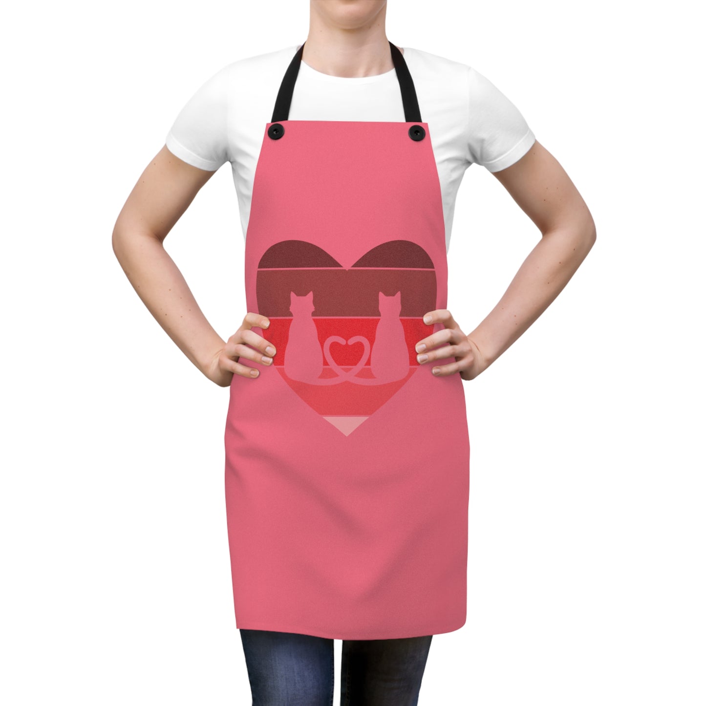 Cat Tail Love Retro Heart Apron