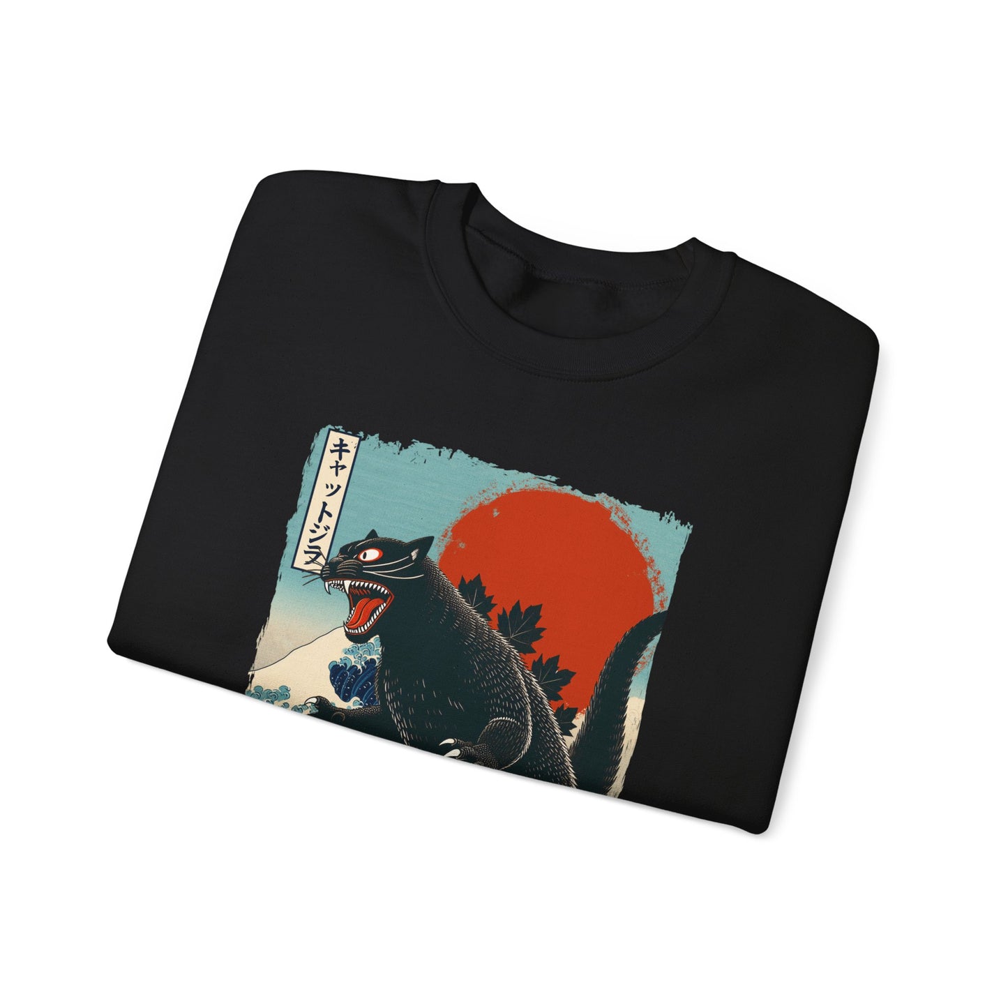 Catzilla Japanese Art Crewneck Sweatshirt