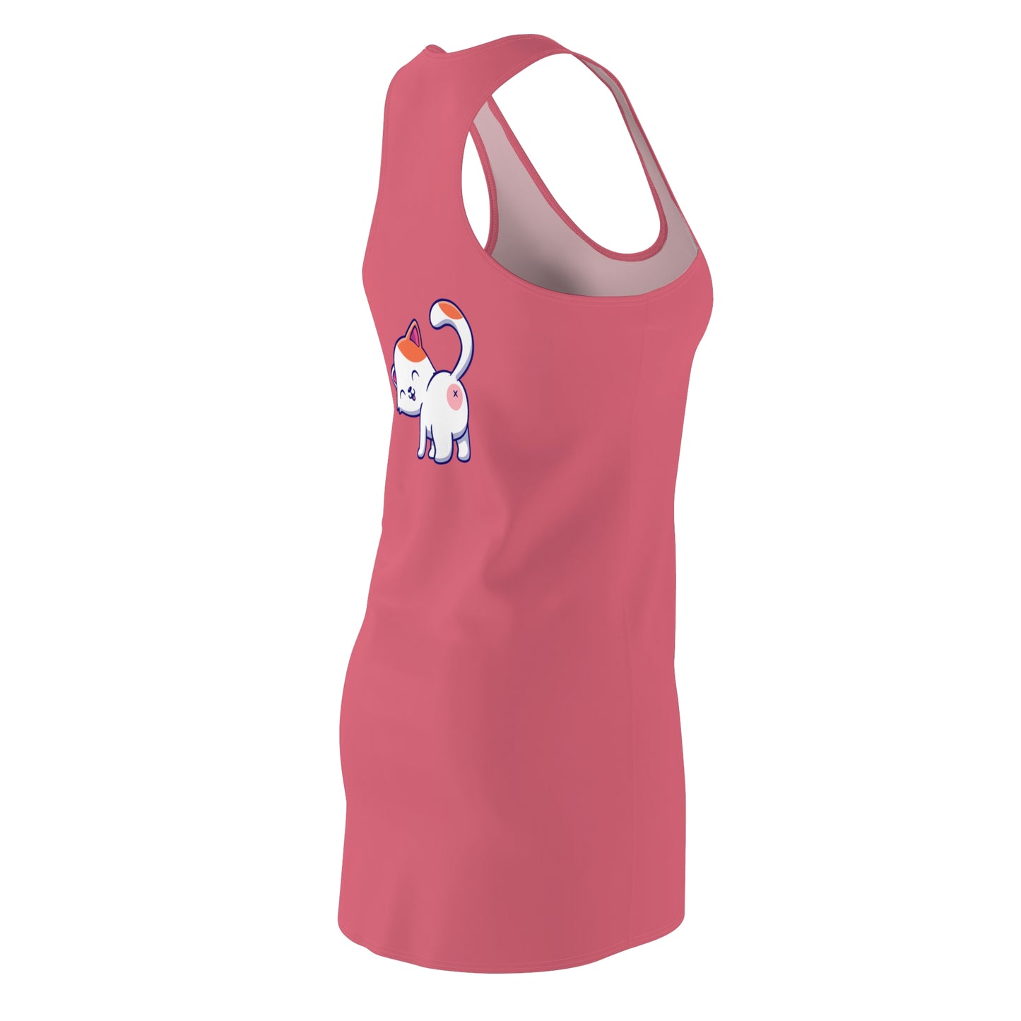 Cat Tail Love Retro Heart Women's Racerback Dress