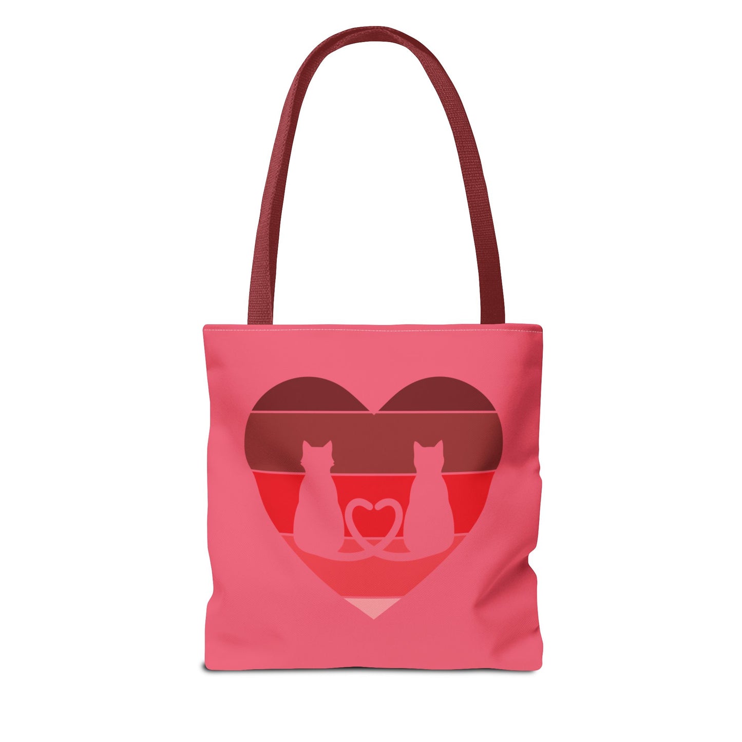 Cat Tail Love Retro Heart Tote Bag