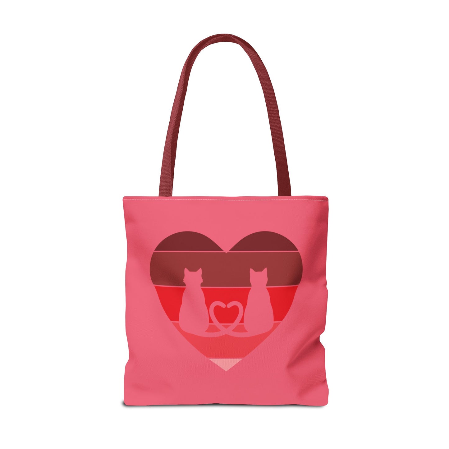 Cat Tail Love Retro Heart Tote Bag