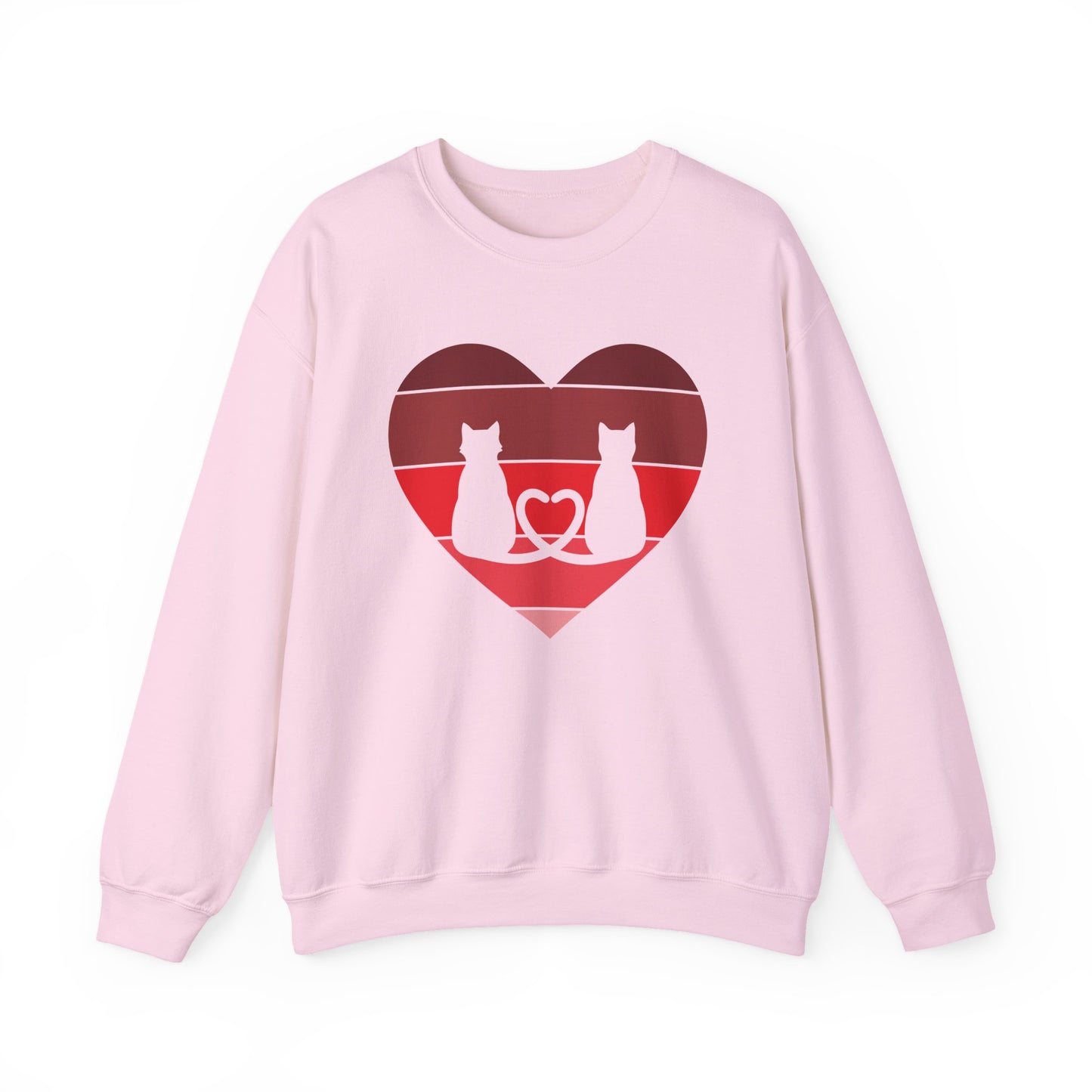 Cat Tail Love Retro Heart Crewneck Sweatshirt