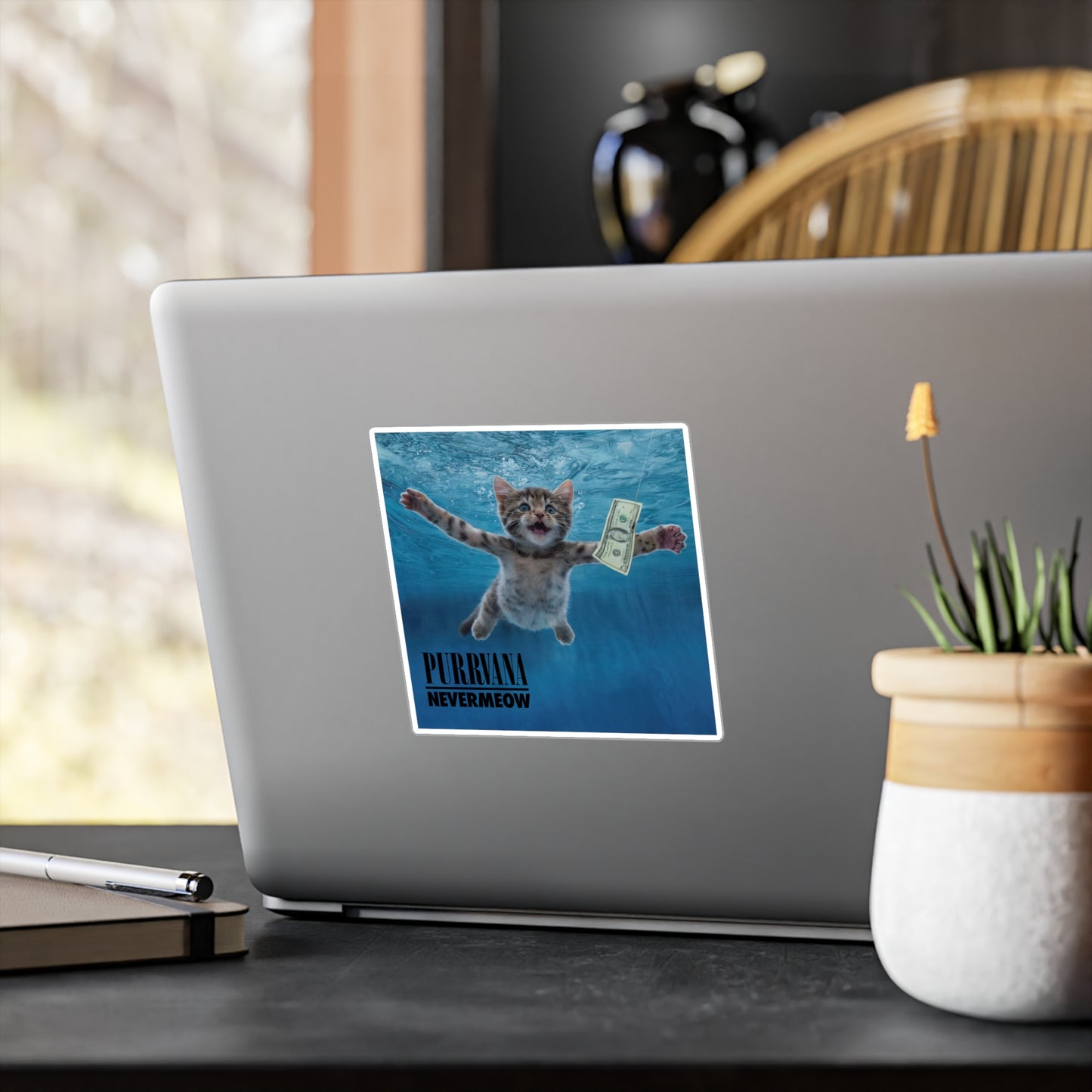 Purrvana Nevermeow Album Cover Vinyl Decal