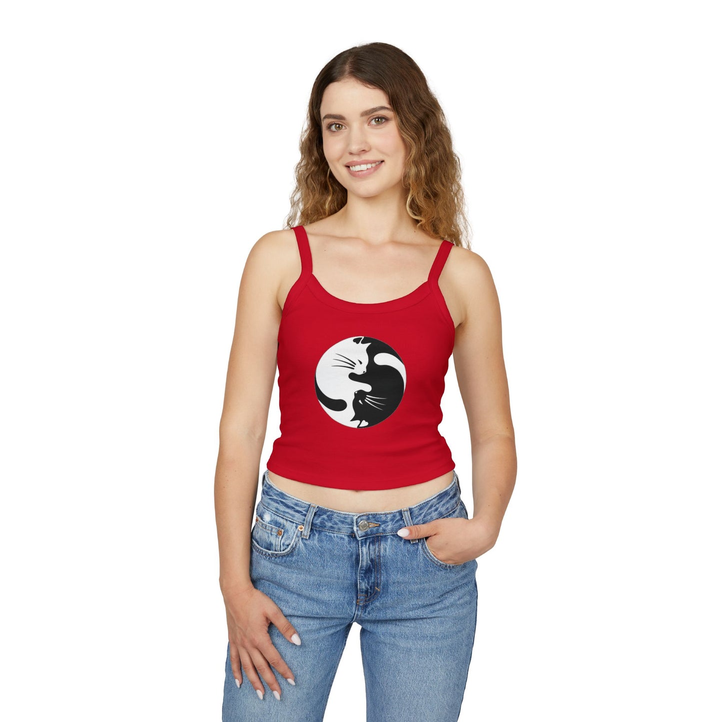 Yin Yang Kitties Women's Spaghetti Strap Tank Top