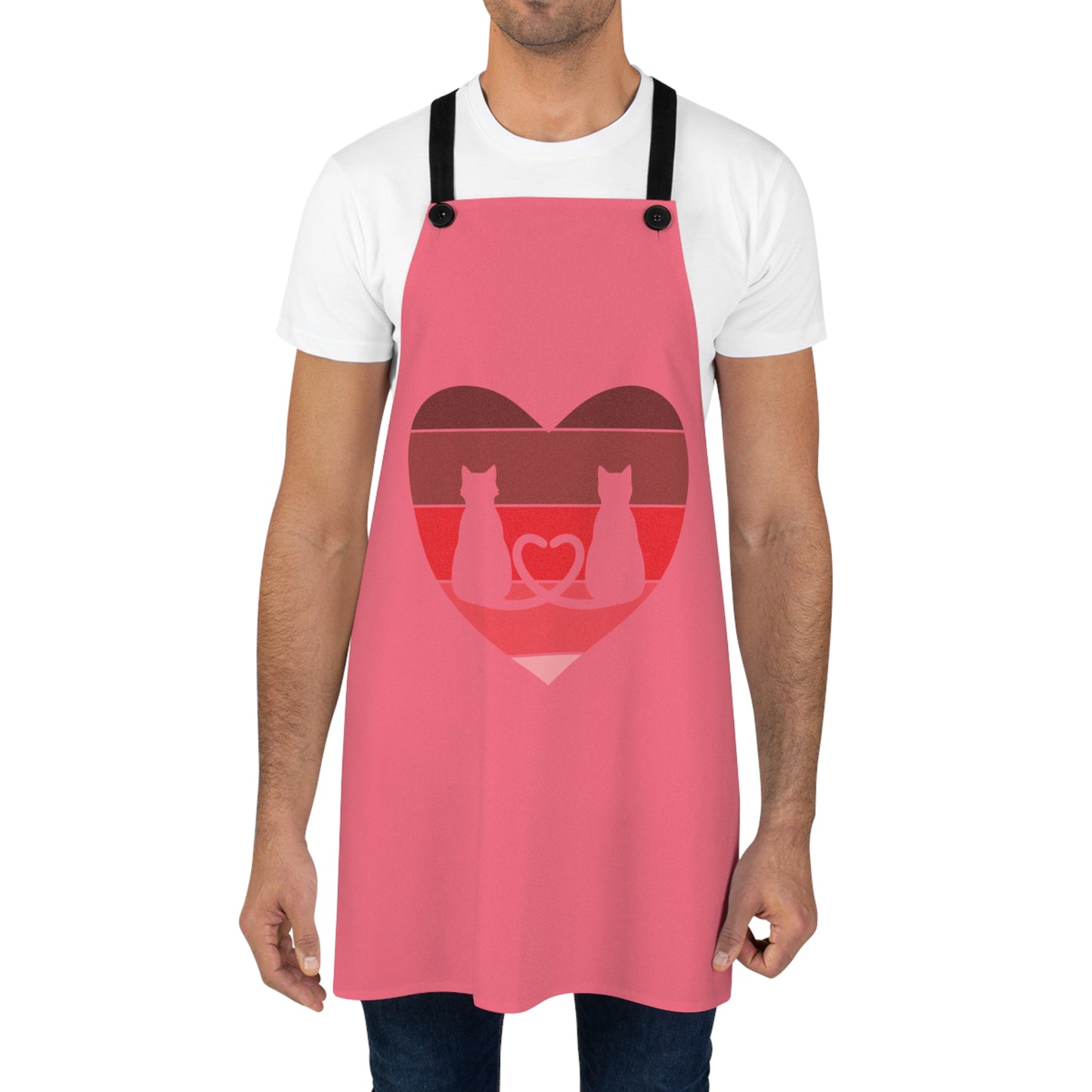 Cat Tail Love Retro Heart Apron