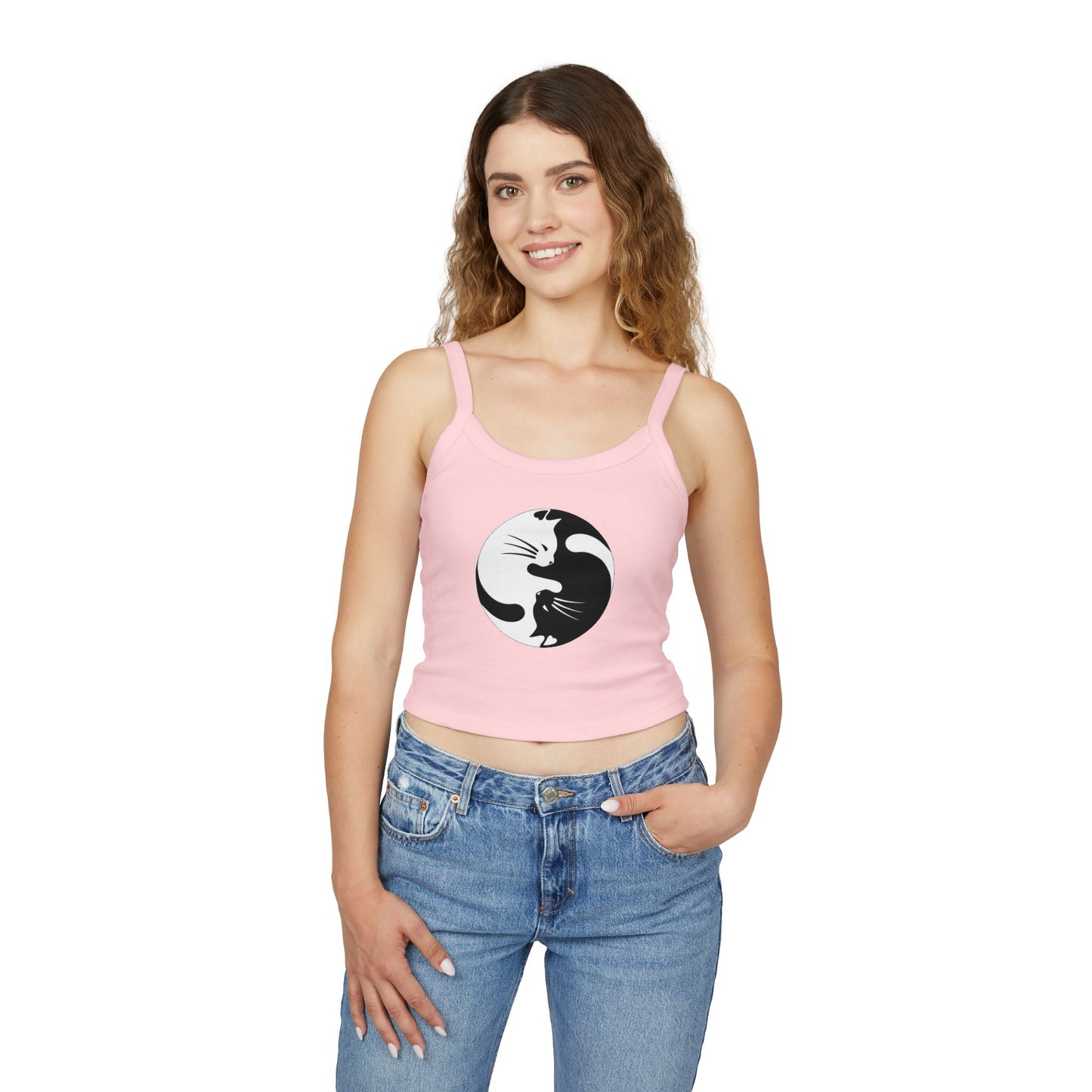 Yin Yang Kitties Women's Spaghetti Strap Tank Top