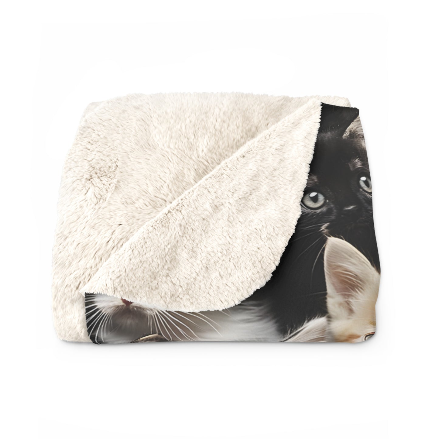 Cozy Kitten Crowd Sherpa Fleece Blanket