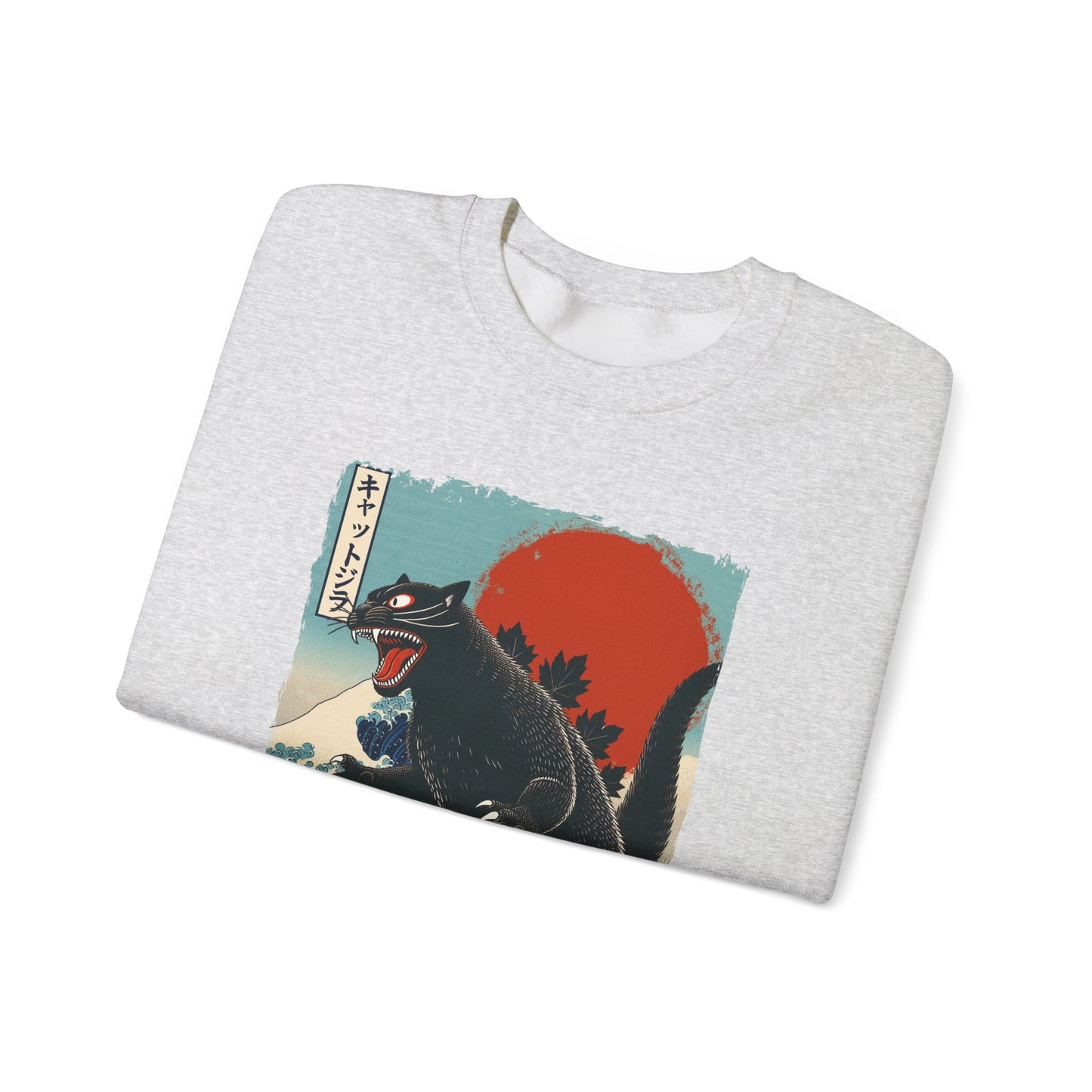 Catzilla Japanese Art Crewneck Sweatshirt