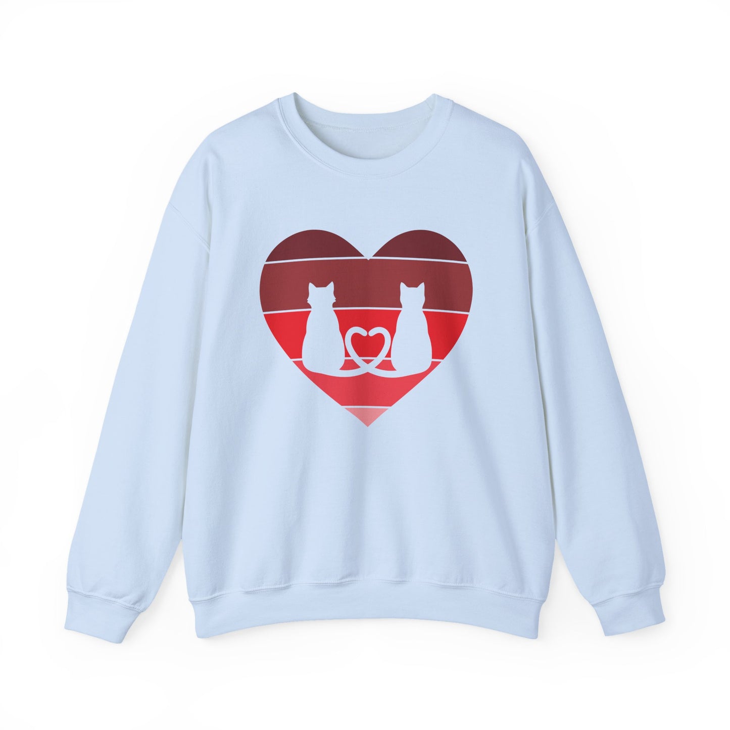 Cat Tail Love Retro Heart Crewneck Sweatshirt