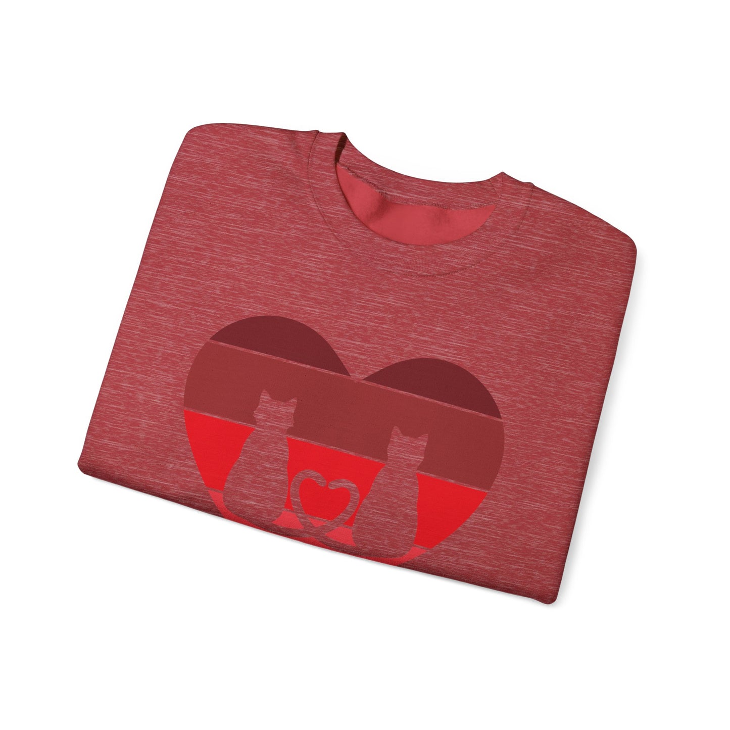 Cat Tail Love Retro Heart Crewneck Sweatshirt