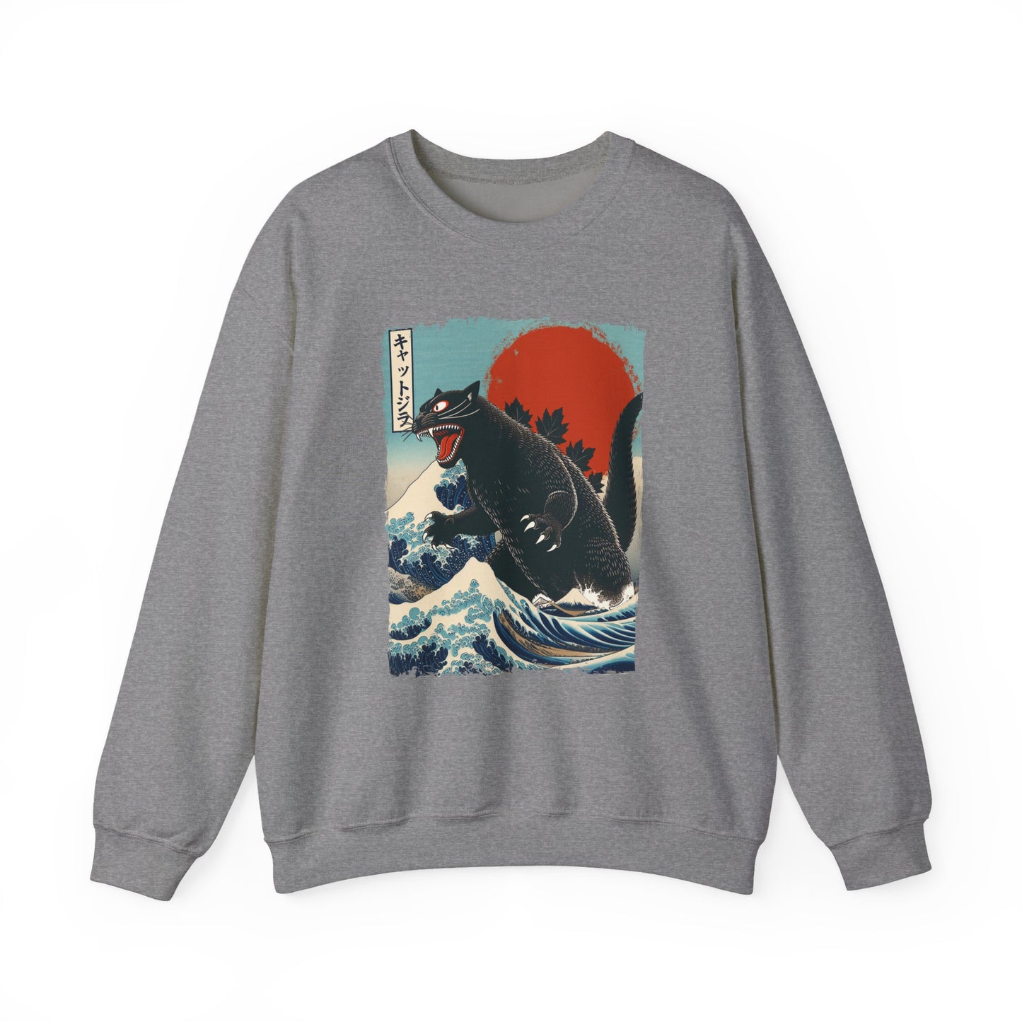 Catzilla Japanese Art Crewneck Sweatshirt