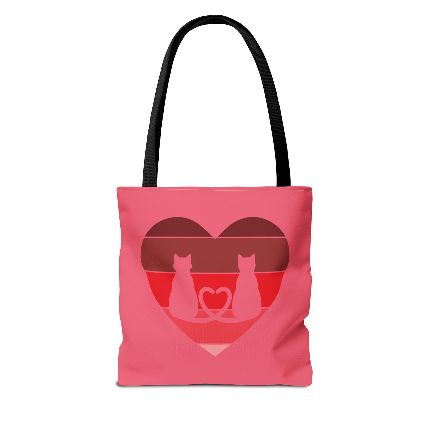 Cat Tail Love Retro Heart Tote Bag