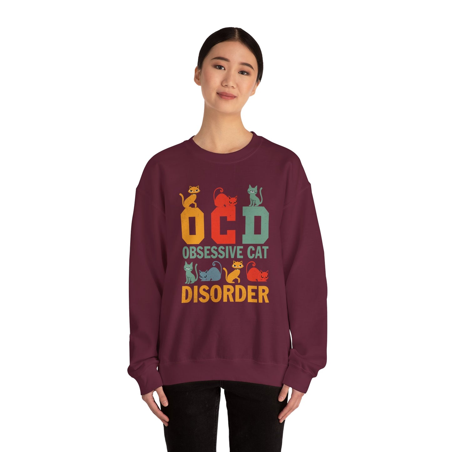 OCD Obsessive Cat Disorder Crewneck Sweatshirt