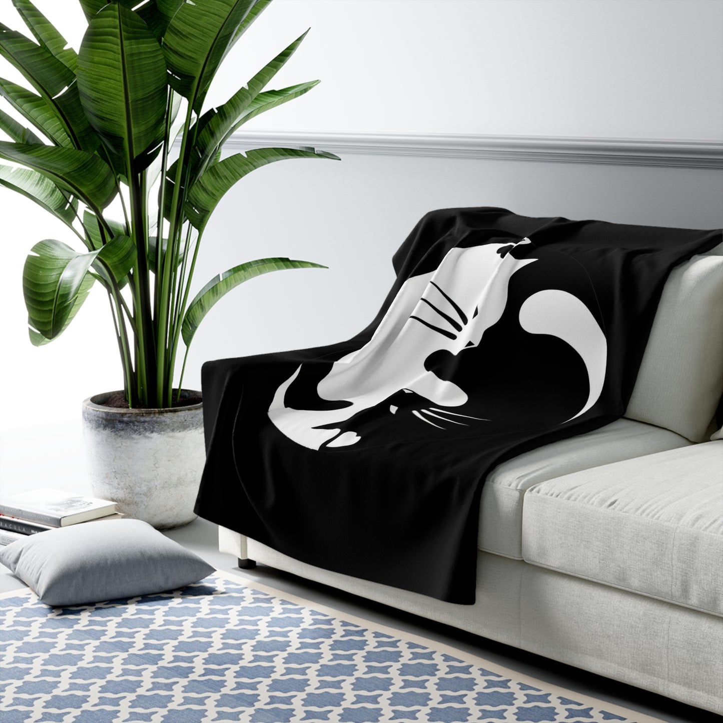 Yin Yang Kitties Sherpa Fleece Blanket
