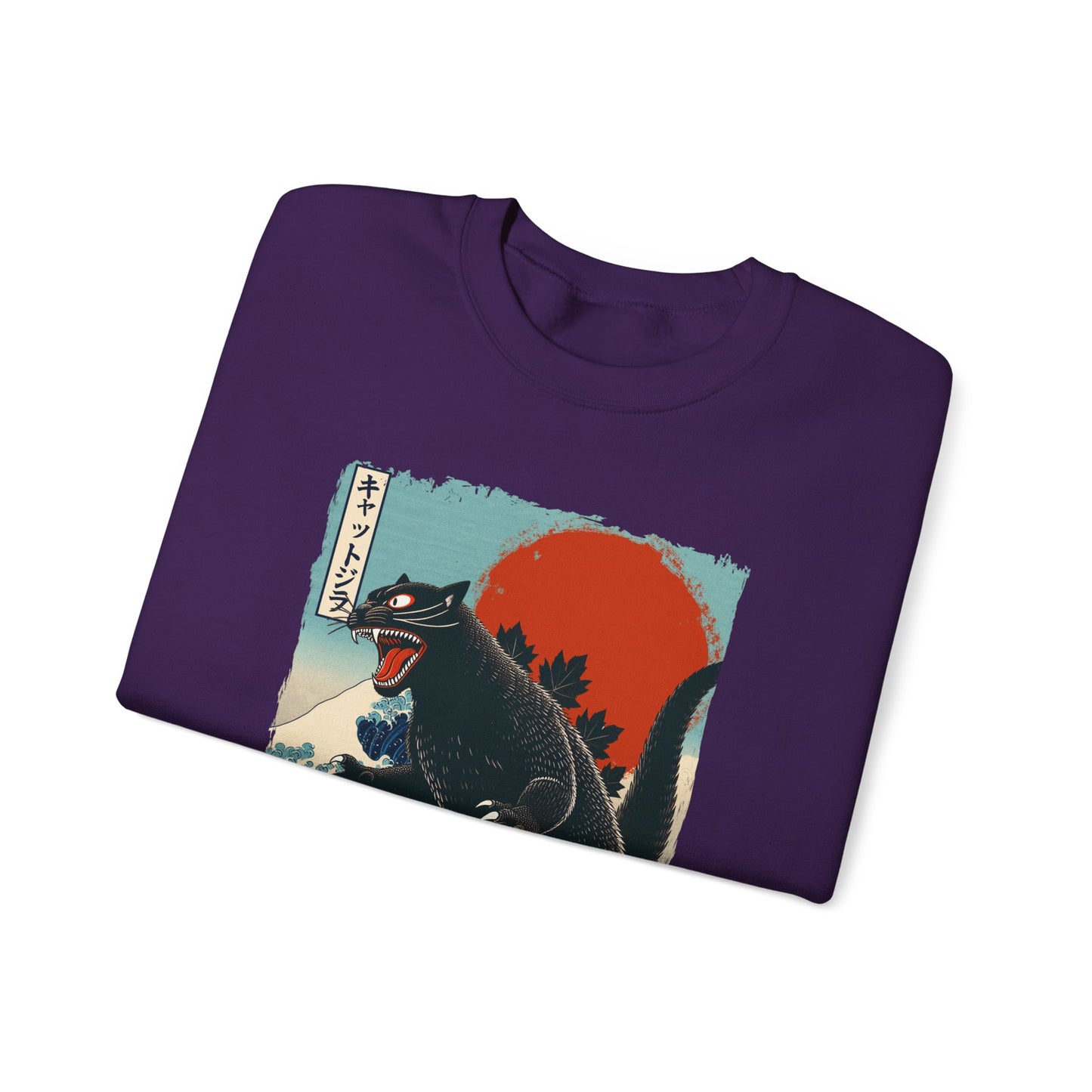 Catzilla Japanese Art Crewneck Sweatshirt