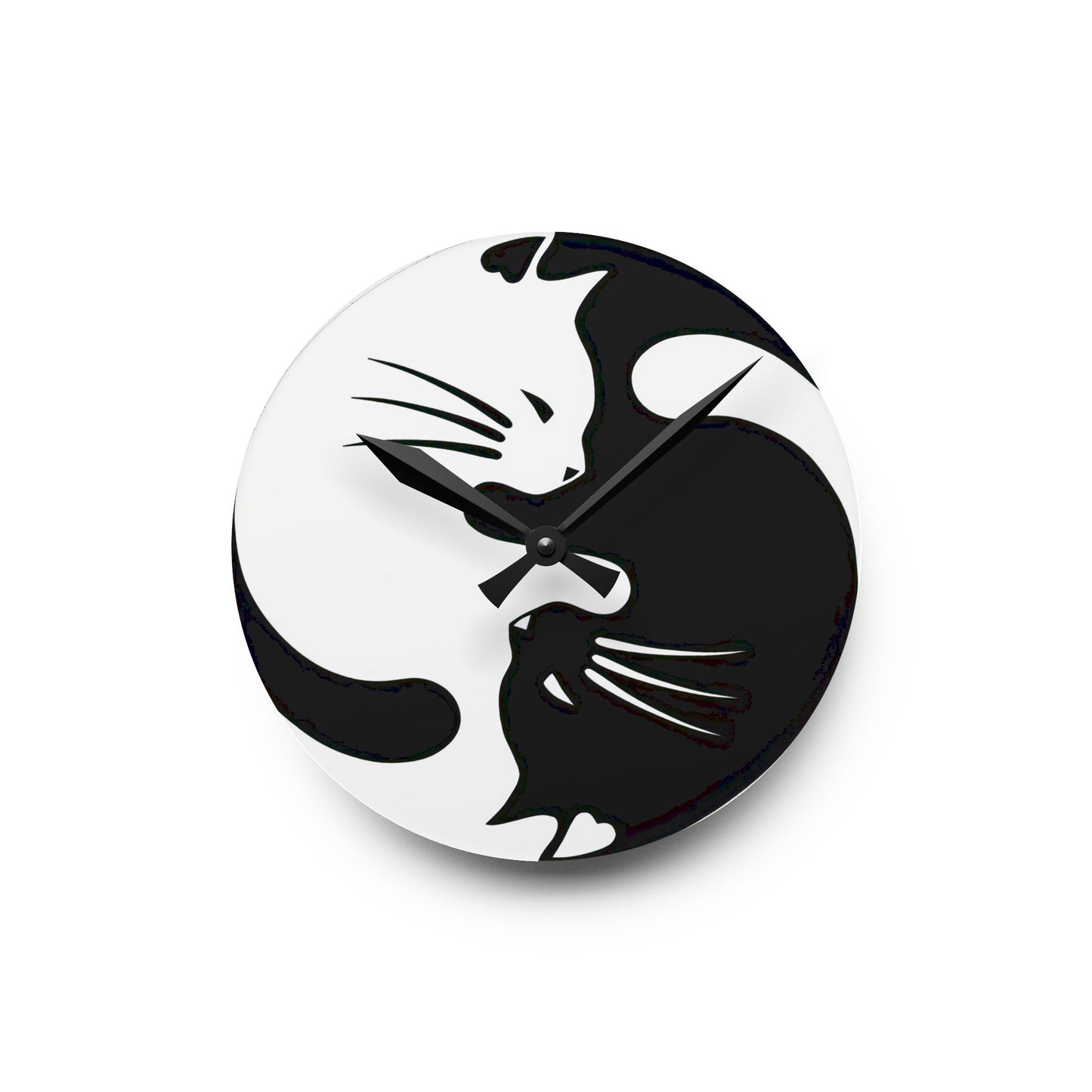 Yin Yang Kitties Acrylic Wall Clock