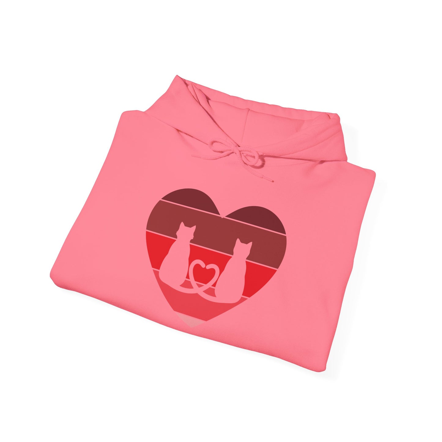 Cat Tail Love Retro Heart Hoodie Sweatshirt