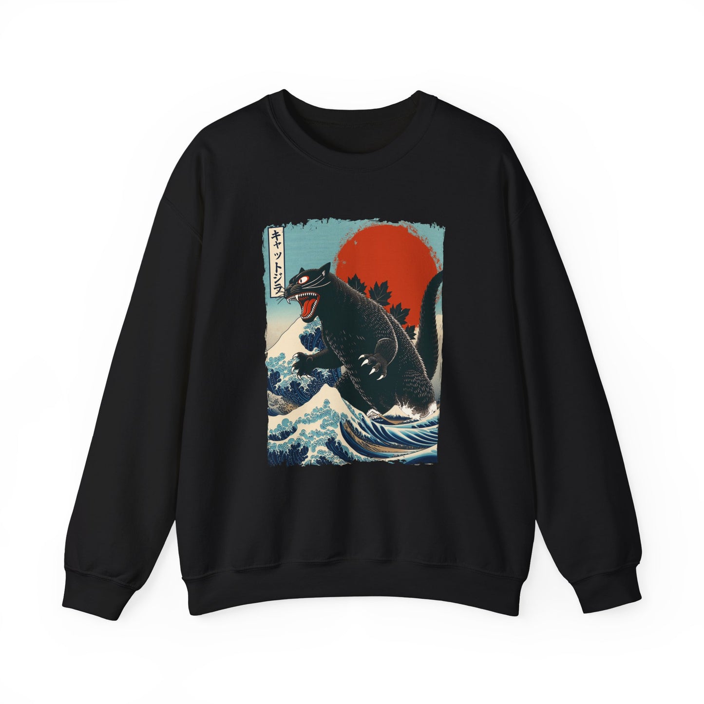 Catzilla Japanese Art Crewneck Sweatshirt