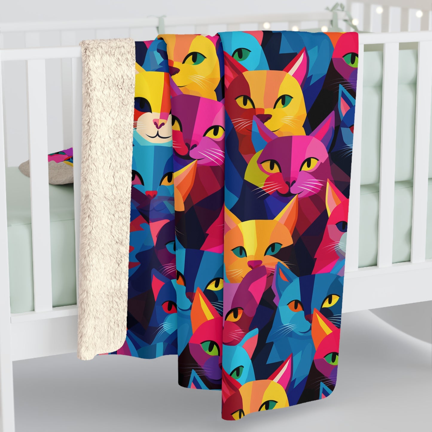 Prismatic Paws Sherpa Fleece Blanket