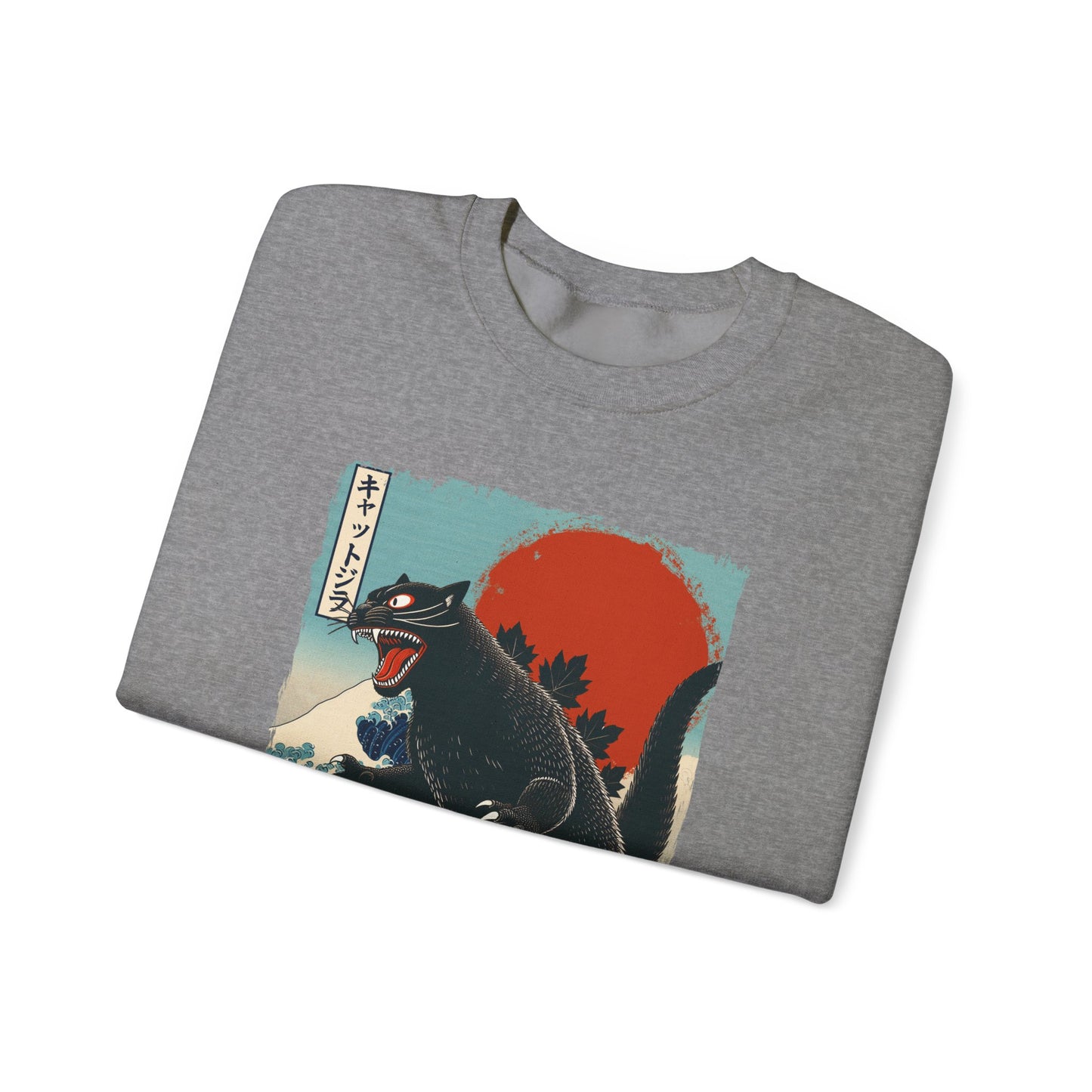 Catzilla Japanese Art Crewneck Sweatshirt