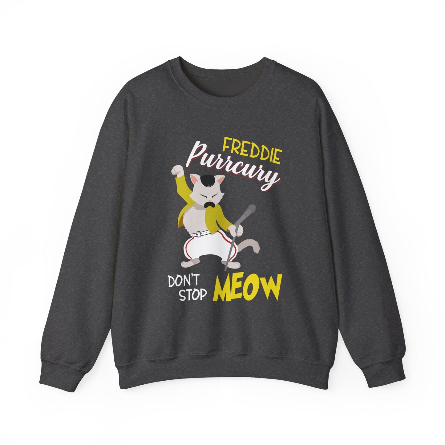 Freddie Purrcury Don’t Stop Meow Crewneck Sweatshirt