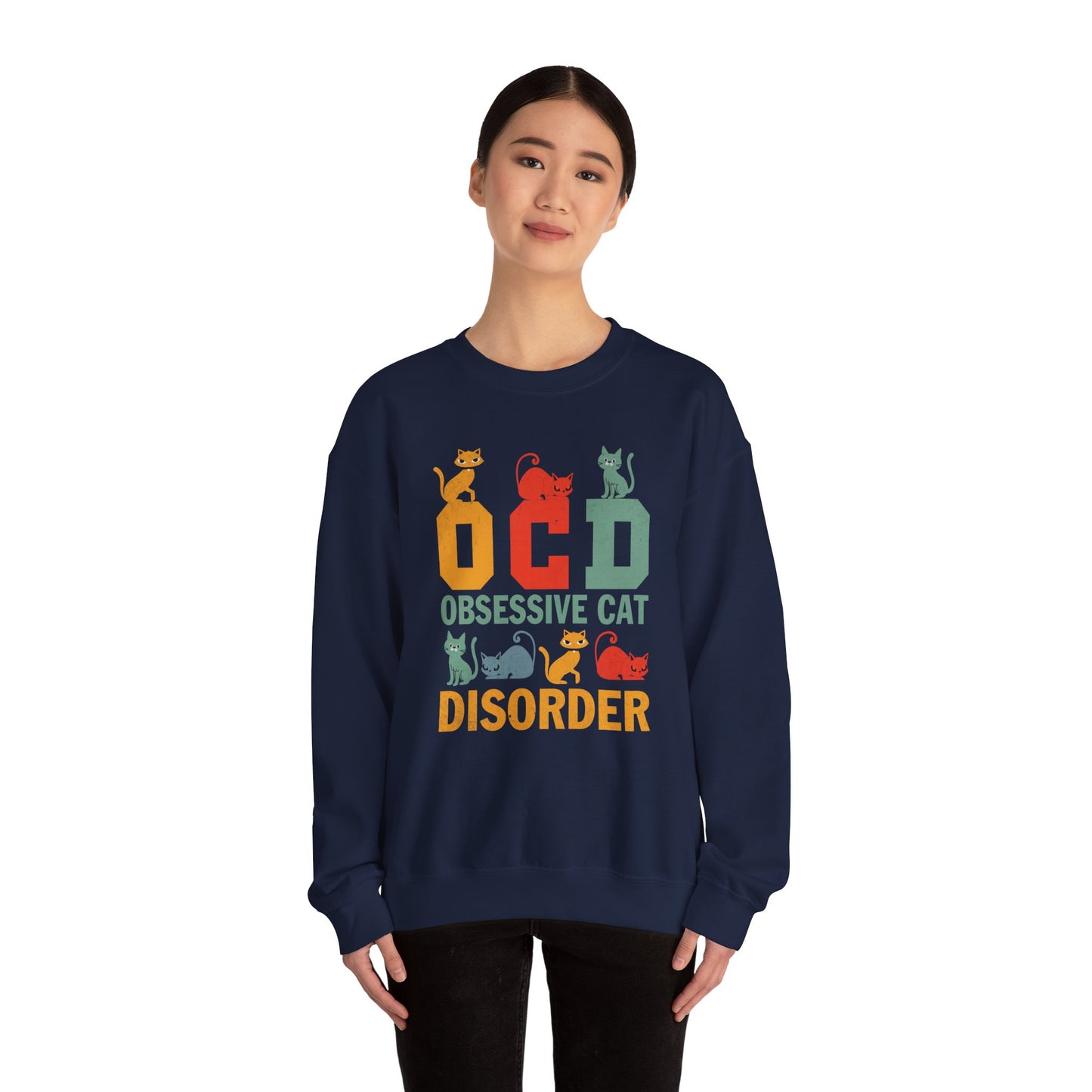 OCD Obsessive Cat Disorder Crewneck Sweatshirt