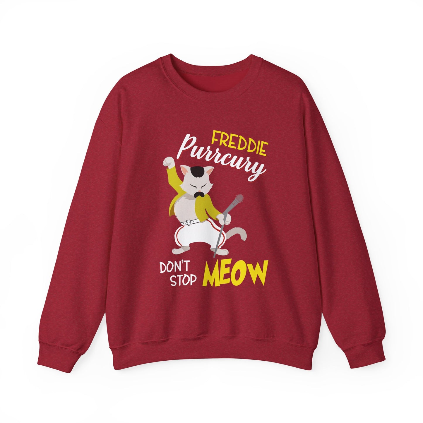 Freddie Purrcury Don’t Stop Meow Crewneck Sweatshirt