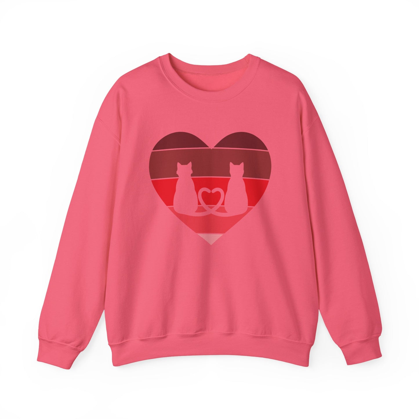 Cat Tail Love Retro Heart Crewneck Sweatshirt