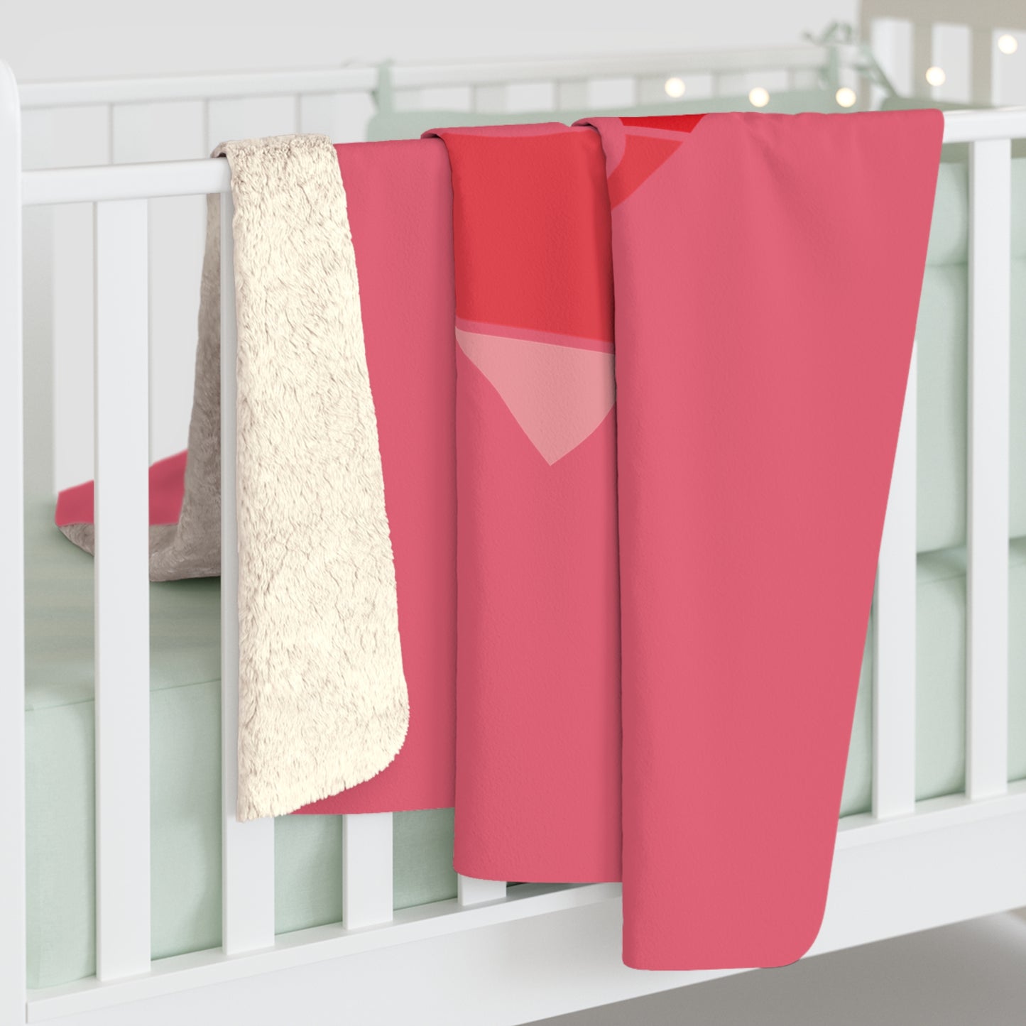 Cat Tail Love Retro Heart Sherpa Fleece Blanket