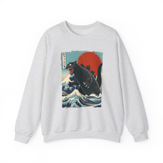 Catzilla Japanese Art Crewneck Sweatshirt