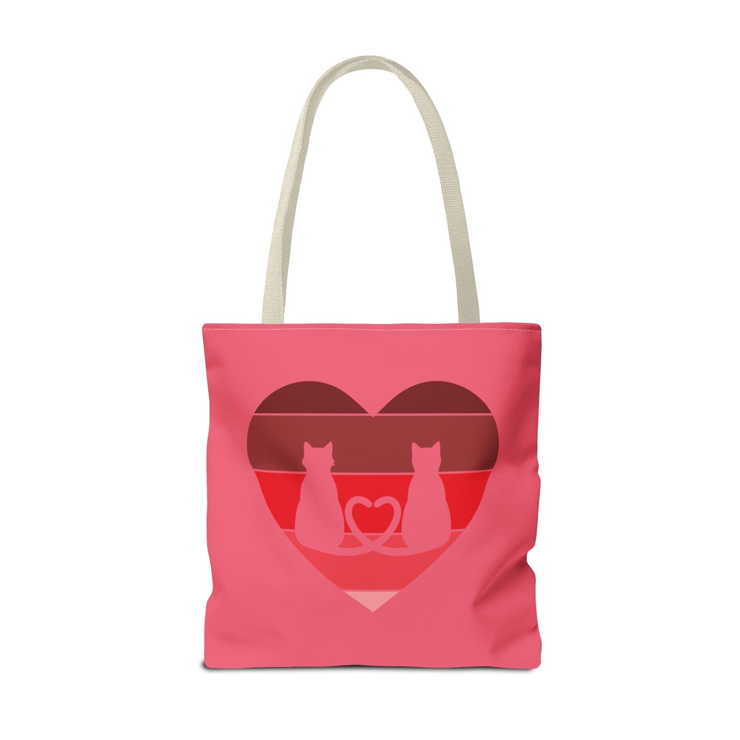 Cat Tail Love Retro Heart Tote Bag