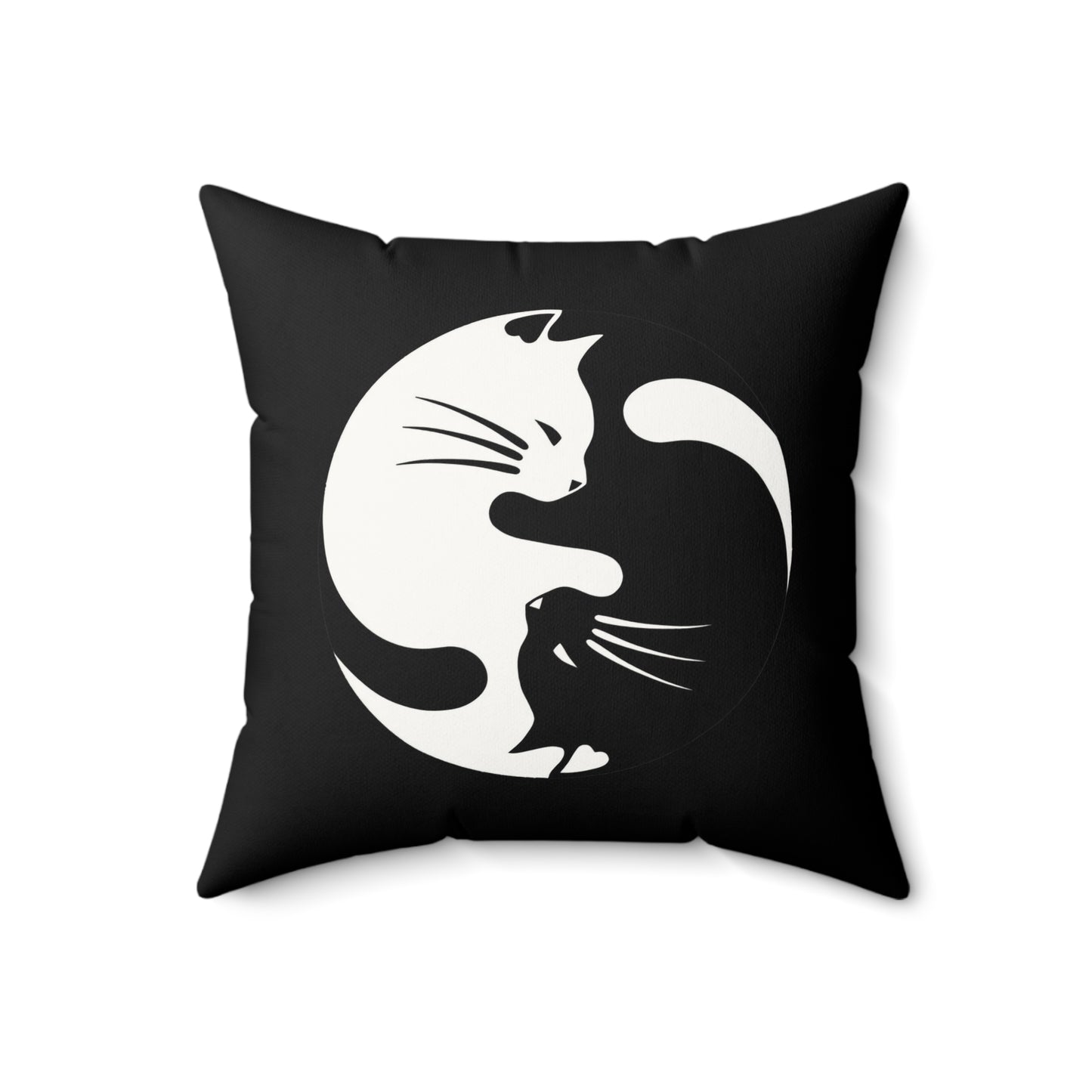 Yin Yang Kitties Faux Suede Square Pillow