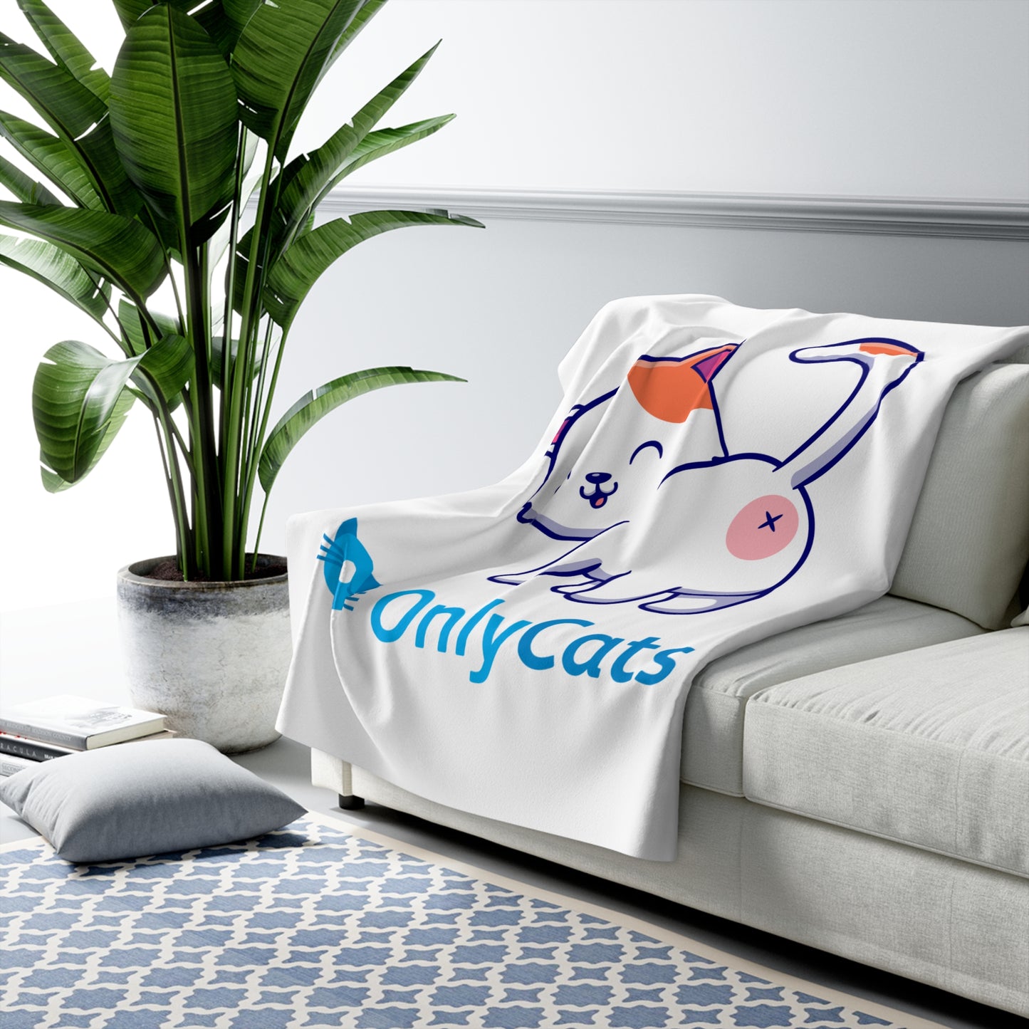 OnlyCats Cat Butt Sherpa Fleece Blanket