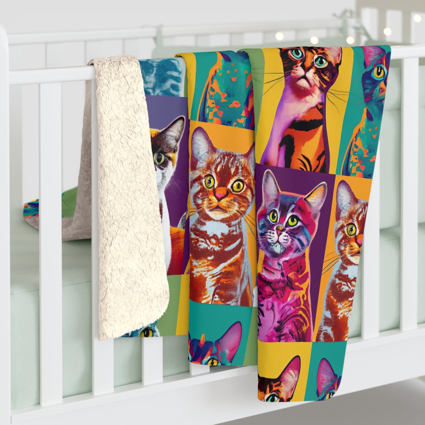 Catty Warhol Sherpa Fleece Blanket