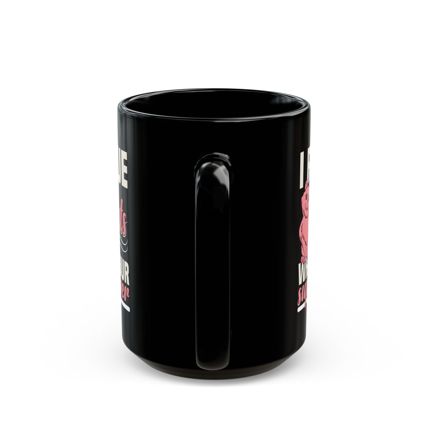Rescue Superpower Cat Black Coffee Mug