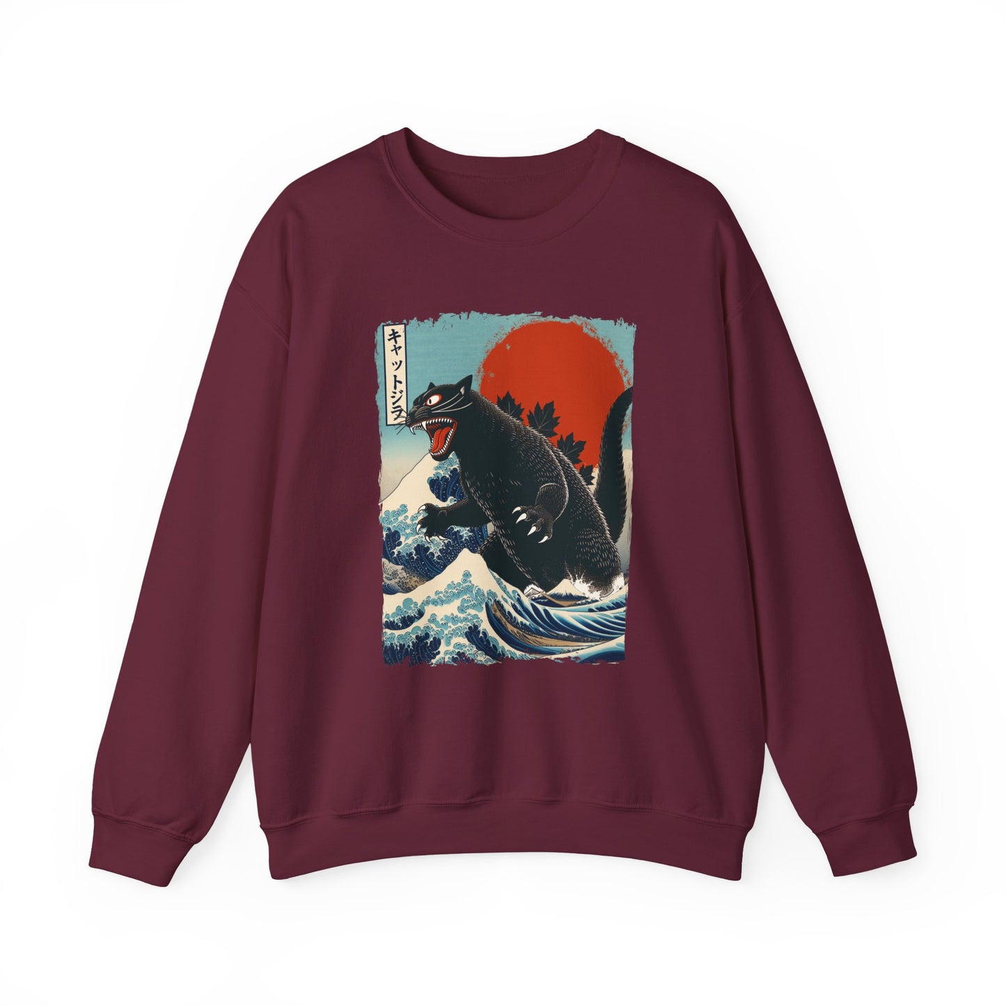 Catzilla Japanese Art Crewneck Sweatshirt