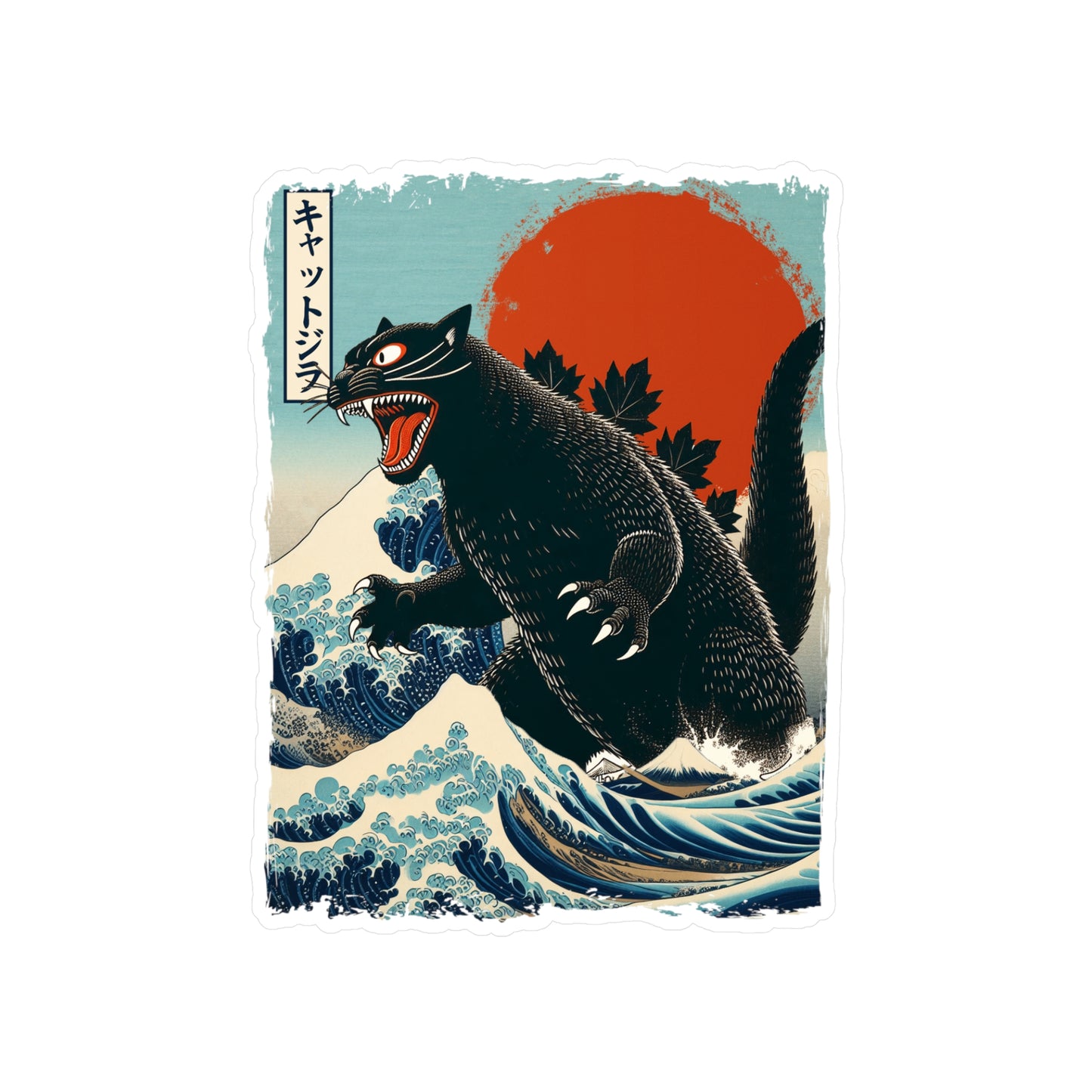 Catzilla Japanese Art Vinyl Decal