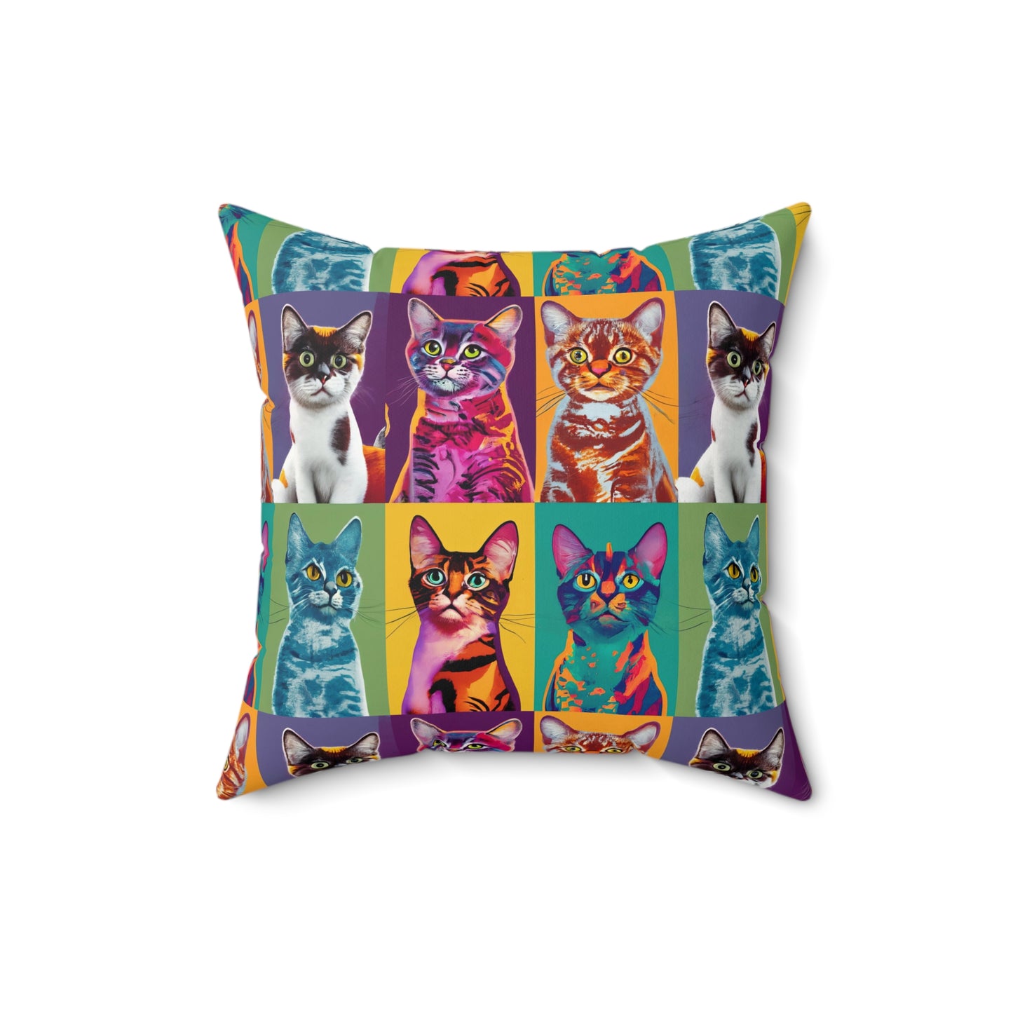 Catty Warhol Faux Suede Square Pillow