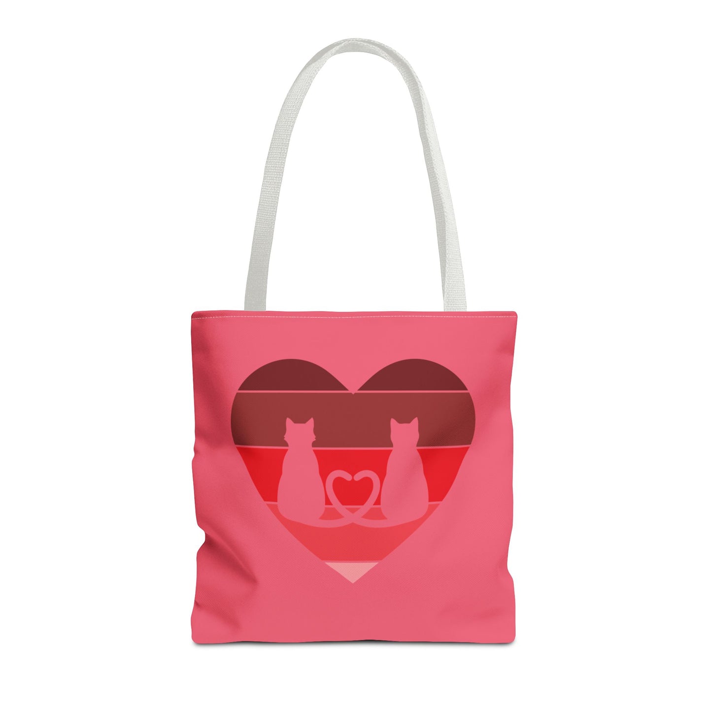 Cat Tail Love Retro Heart Tote Bag