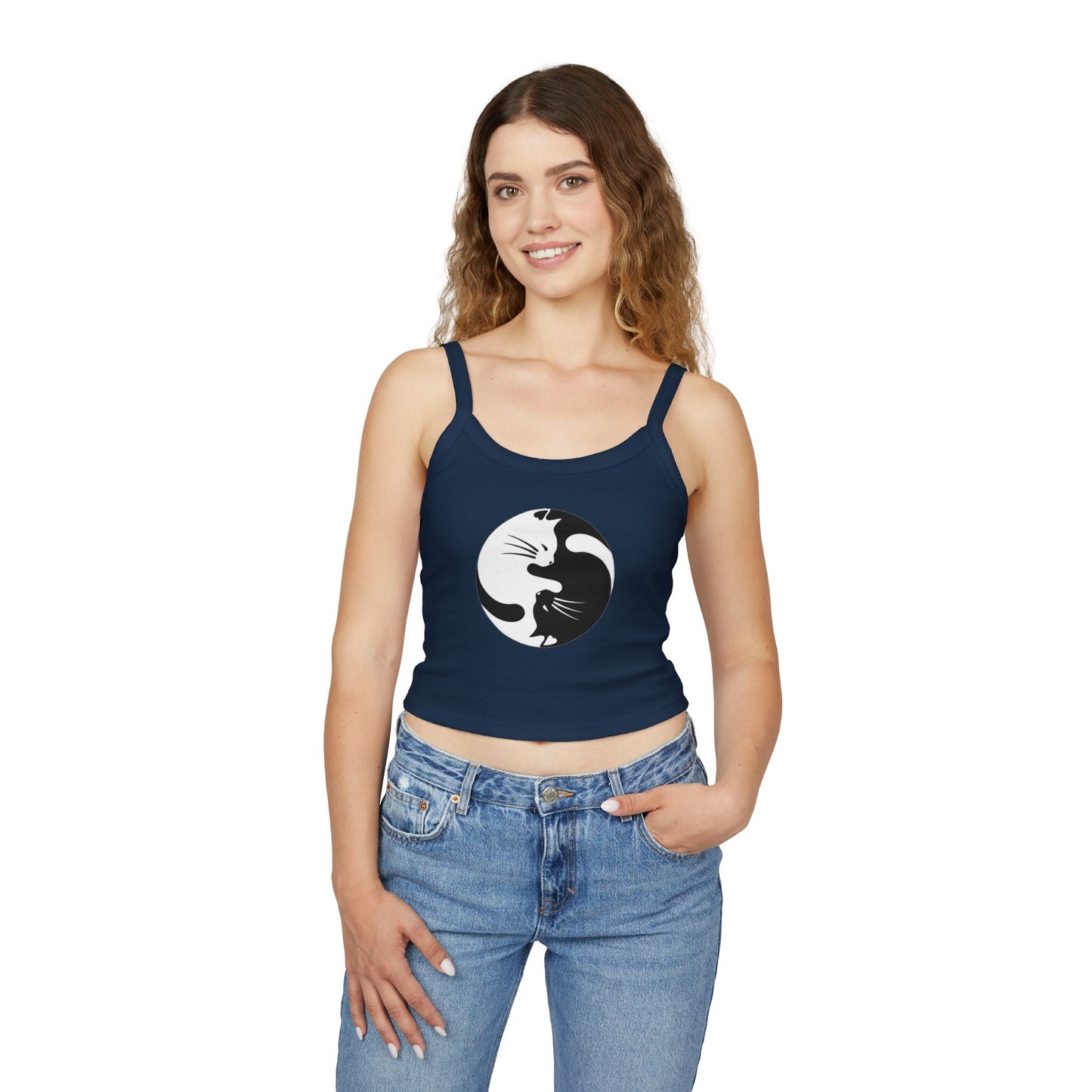 Yin Yang Kitties Women's Spaghetti Strap Tank Top