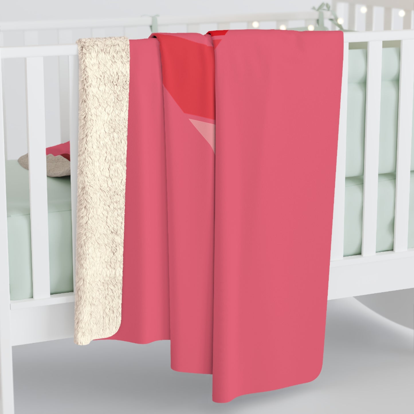Cat Tail Love Retro Heart Sherpa Fleece Blanket