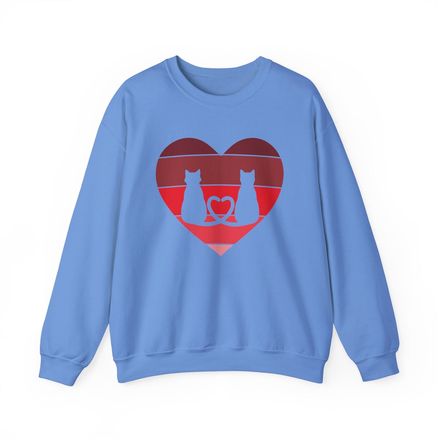 Cat Tail Love Retro Heart Crewneck Sweatshirt
