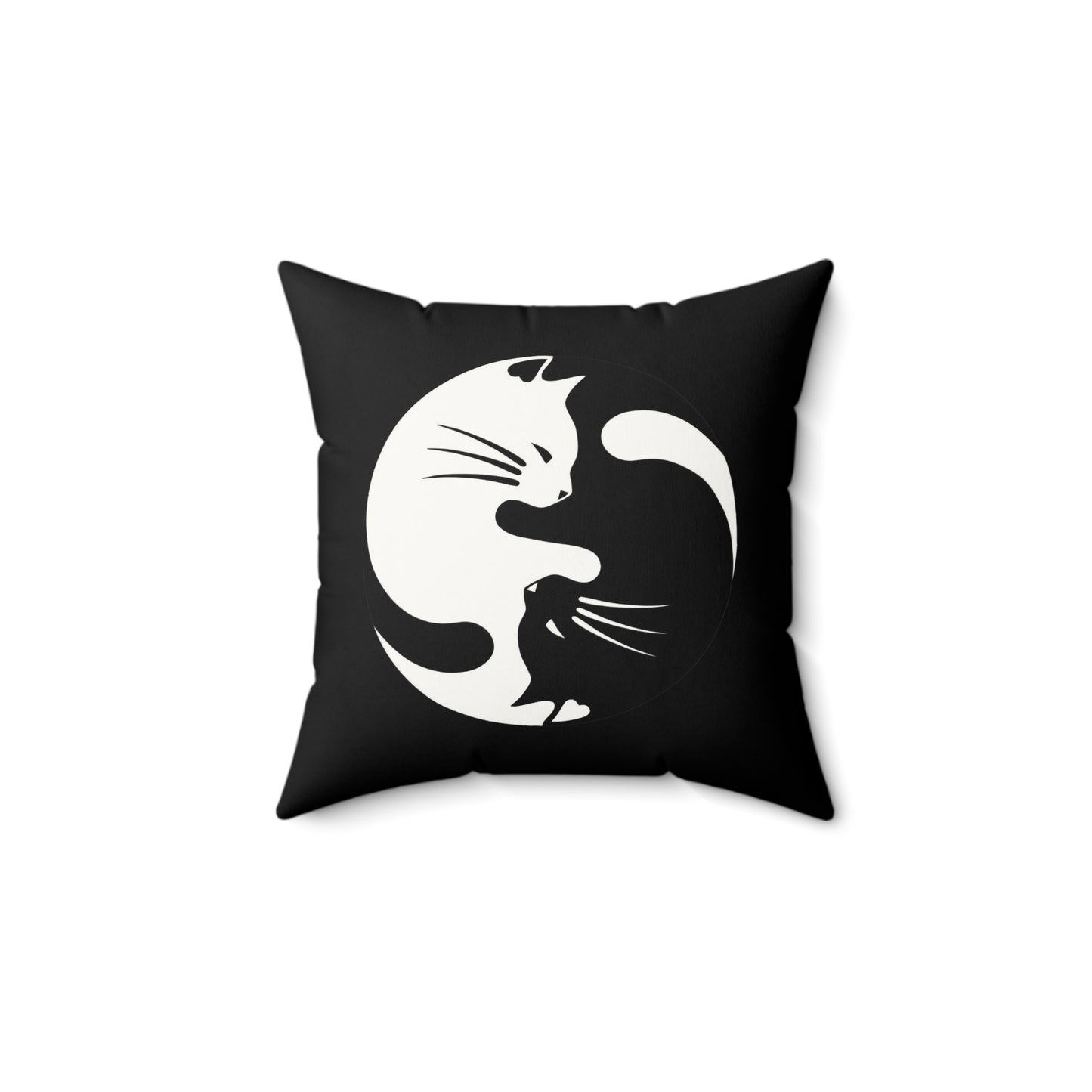 Yin Yang Kitties Faux Suede Square Pillow