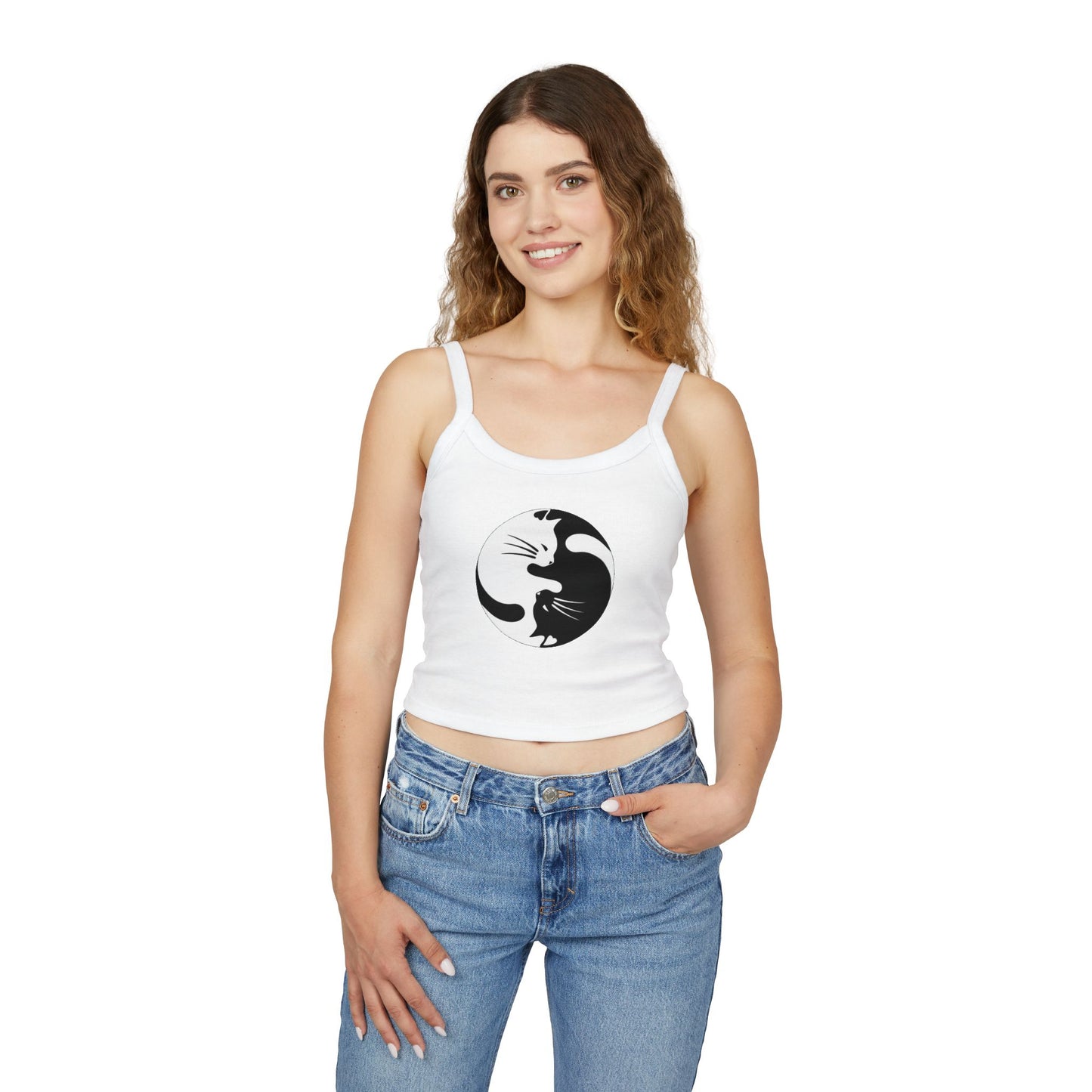 Yin Yang Kitties Women's Spaghetti Strap Tank Top